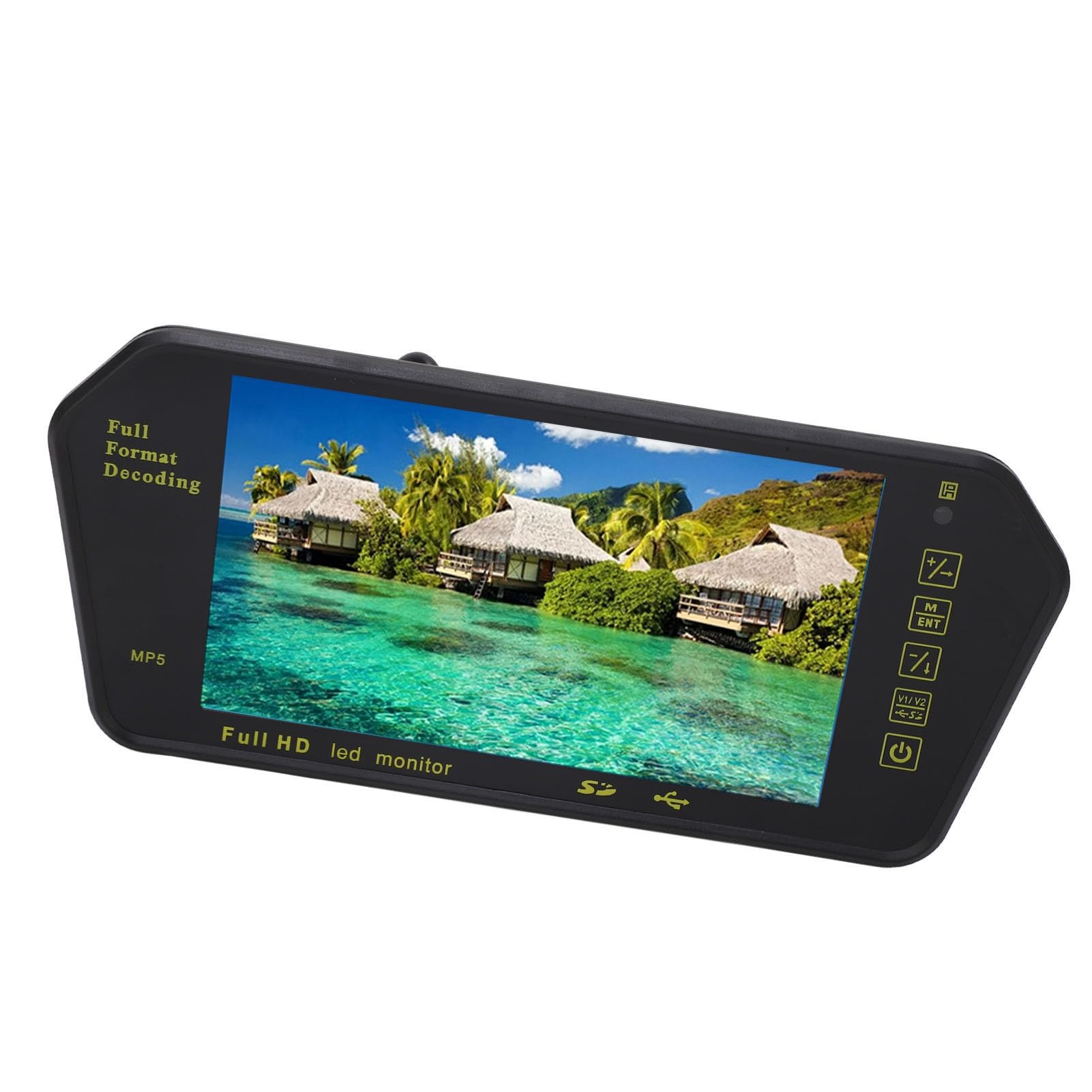 Espejo Retrovisor Inteligente, Pantalla de Espejo Retrovisor de 7 Pulgadas, Grabadora de Conducción Multimedia de Alta Definición, Cámara de Marcha Atrás con Control Remoto,