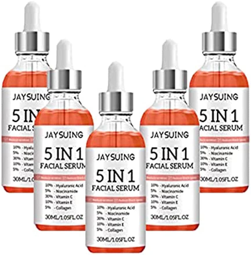 Miniatura 2 de Suero facial 5 en 1, reduce las arrugas, suero corrector de manchas oscuras, suero facial con ácido hialurónico y niacinamida (2 unidades)