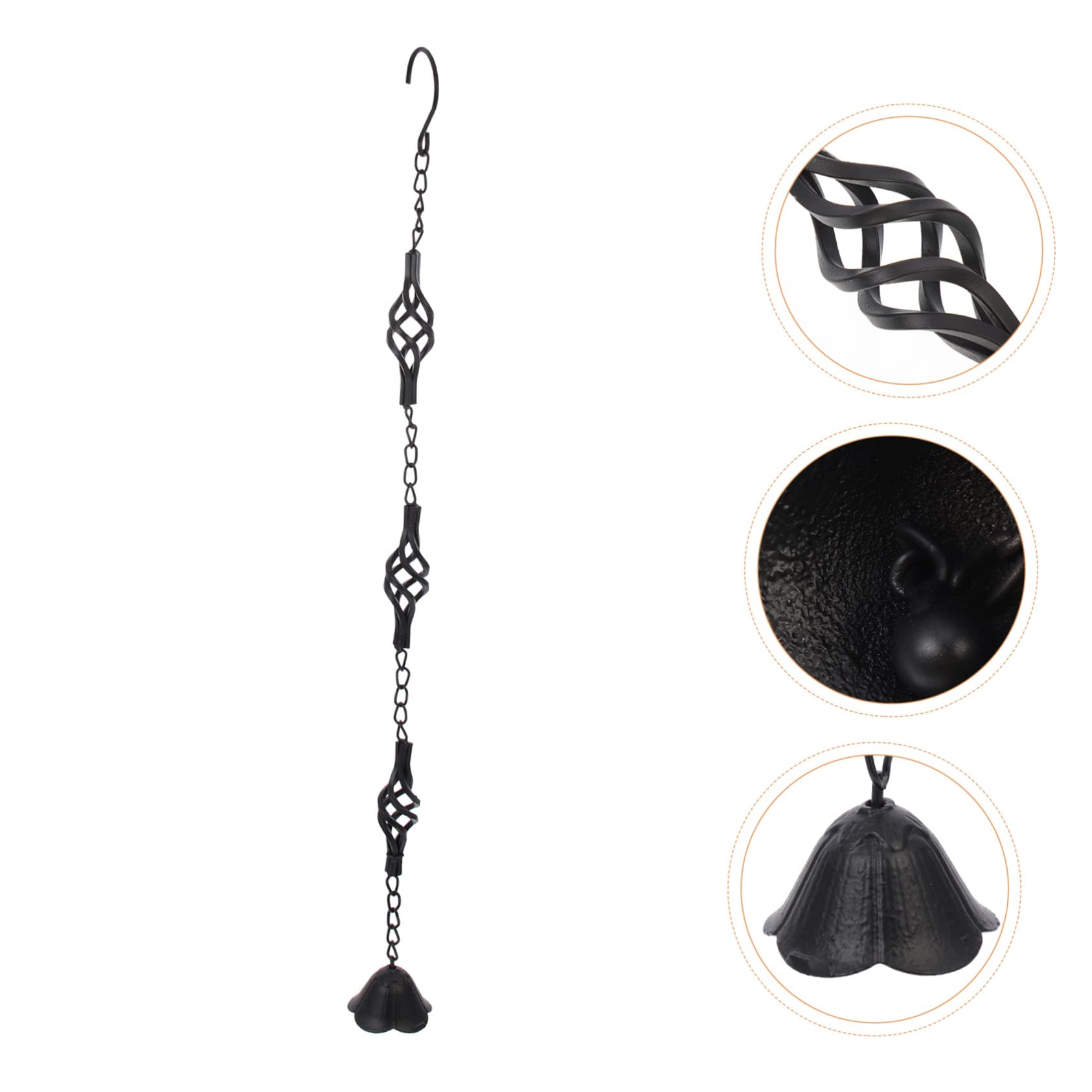 UPKOCH Campanello a Vento in Ferro Nero, Decorazione da Giardino Sospesa, Design Traforato a Sfera, Suono Morbido e Nitido per Esterni