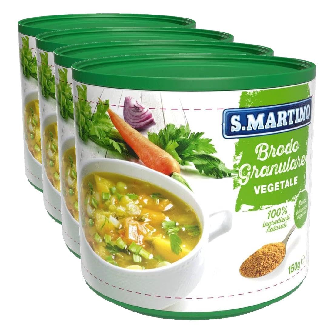 S.Martino Brodo Vegetale Granulare 150g - Confezione da 4