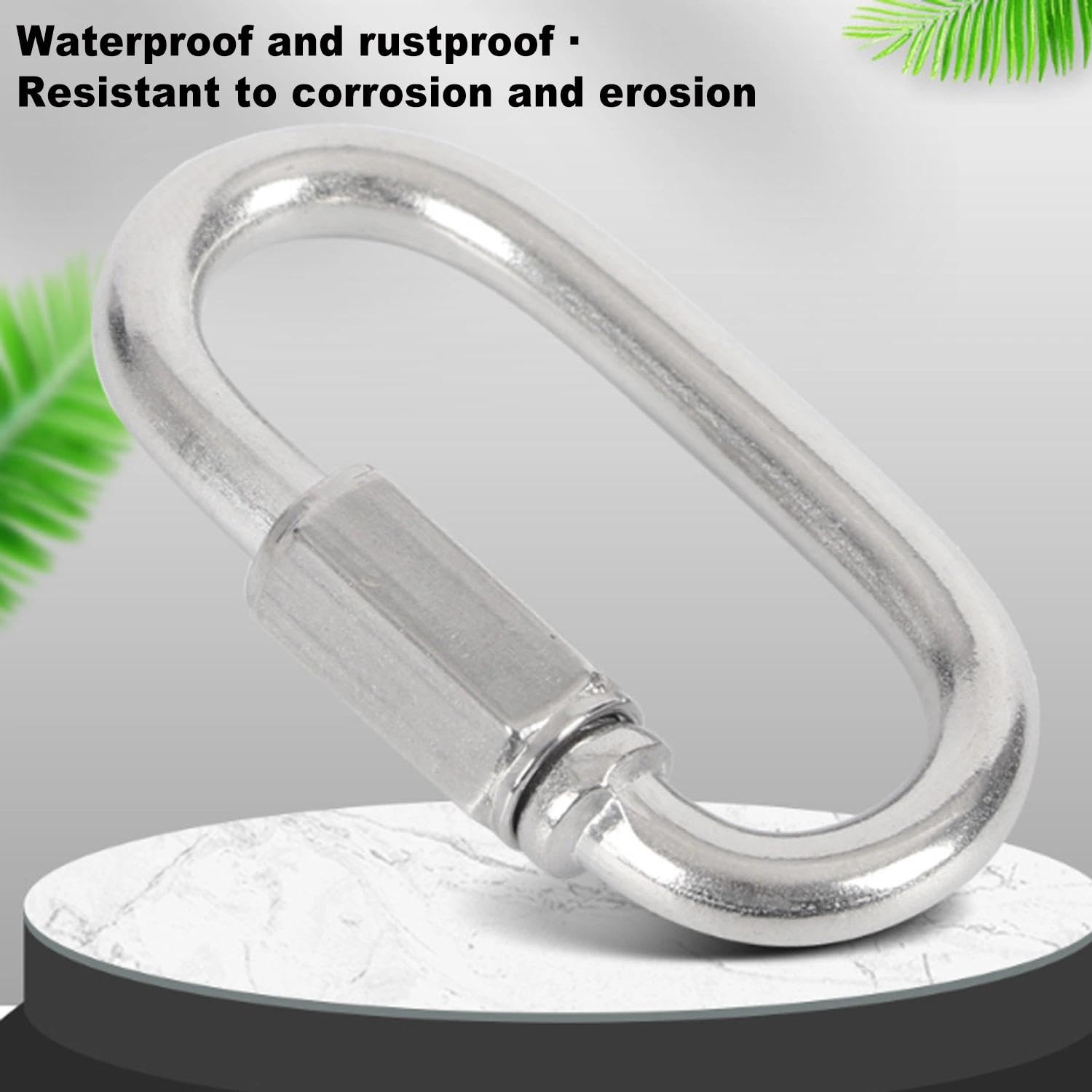 4 Unidades de Mosquetones de Seguridad de Acero Inoxidable con Cierre Rápido y Tornillo M4 - Grapas en Forma D de Gran Resistencia para Senderismo, Camping, Escalada y Equipo de Aire Libre. — view 4