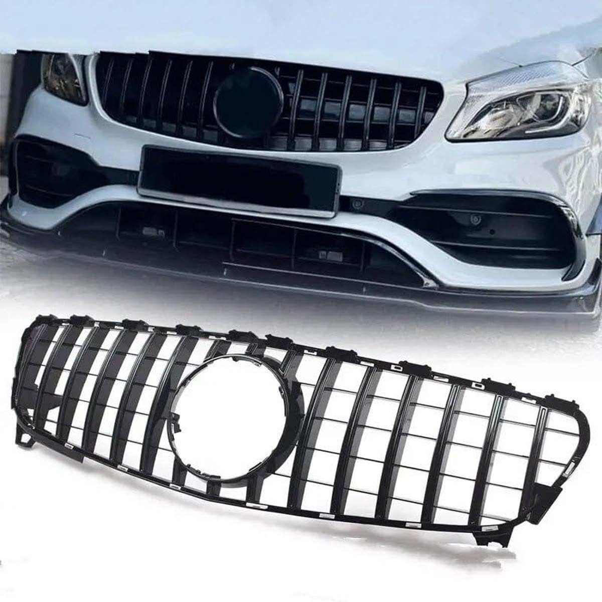 BXQDAM Front grille,Compatible with Mercedes-Benz A-Class W176 A250 A200 A180 A176 A45 AMG 2016-2018,Front grille parts