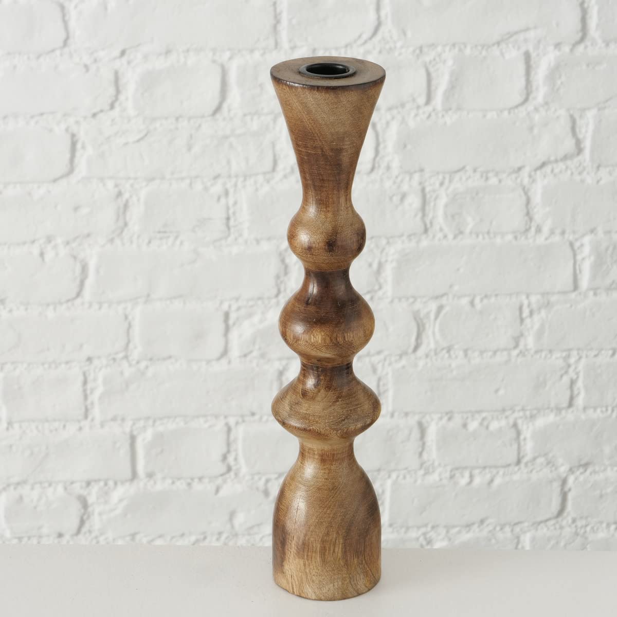 Boltze Portacandele Casconda (set da 2 pezzi, portacandele in legno, design elegante, decorazione tavolo da pranzo/comò, stile bohémien, 2008576