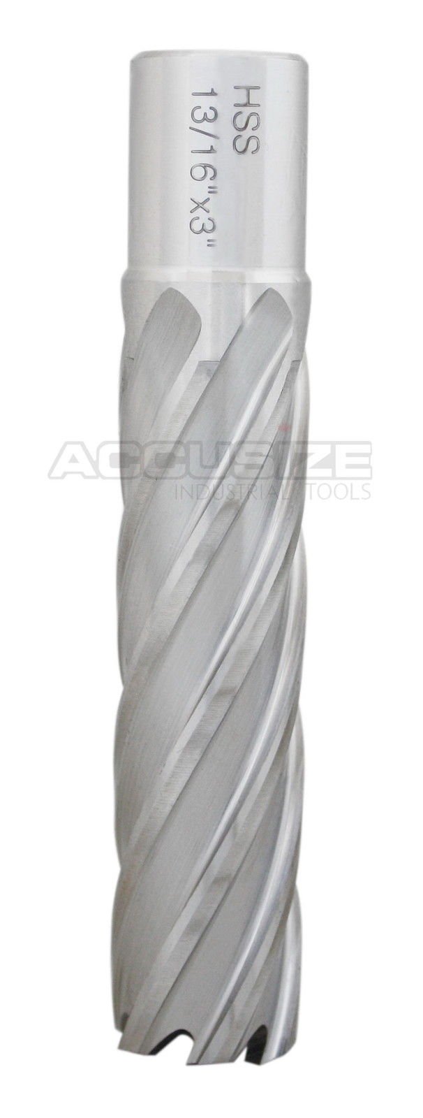 Accusize Industrial Tools 13/16'' Cutting Dia, 3/4'' Weldon Shank H.S.S. Annular Cutter, 3'' Cutting Depth, 2083-2018