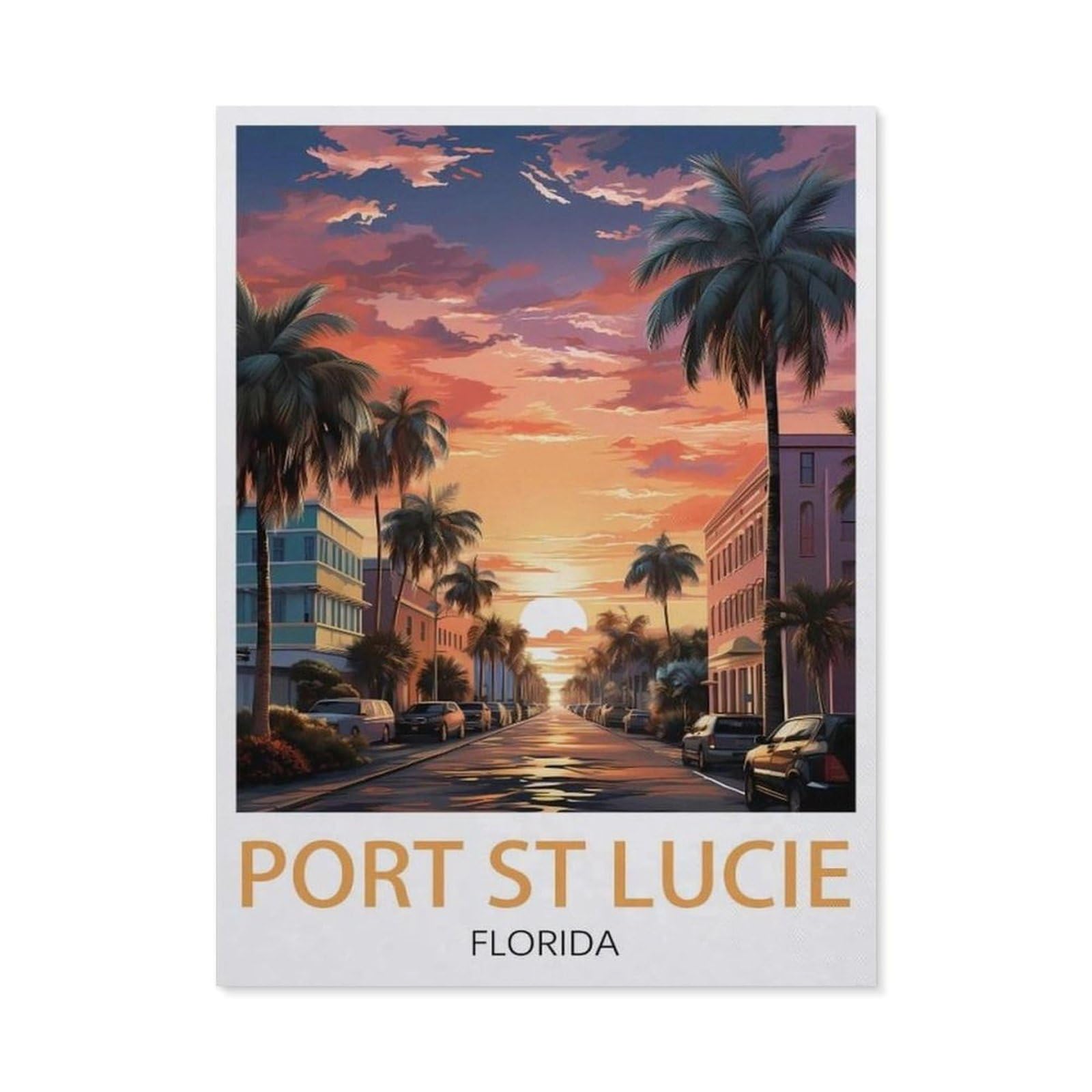 Funny Metal Tin Signs，Port St Lucie Florida(15x30cm）