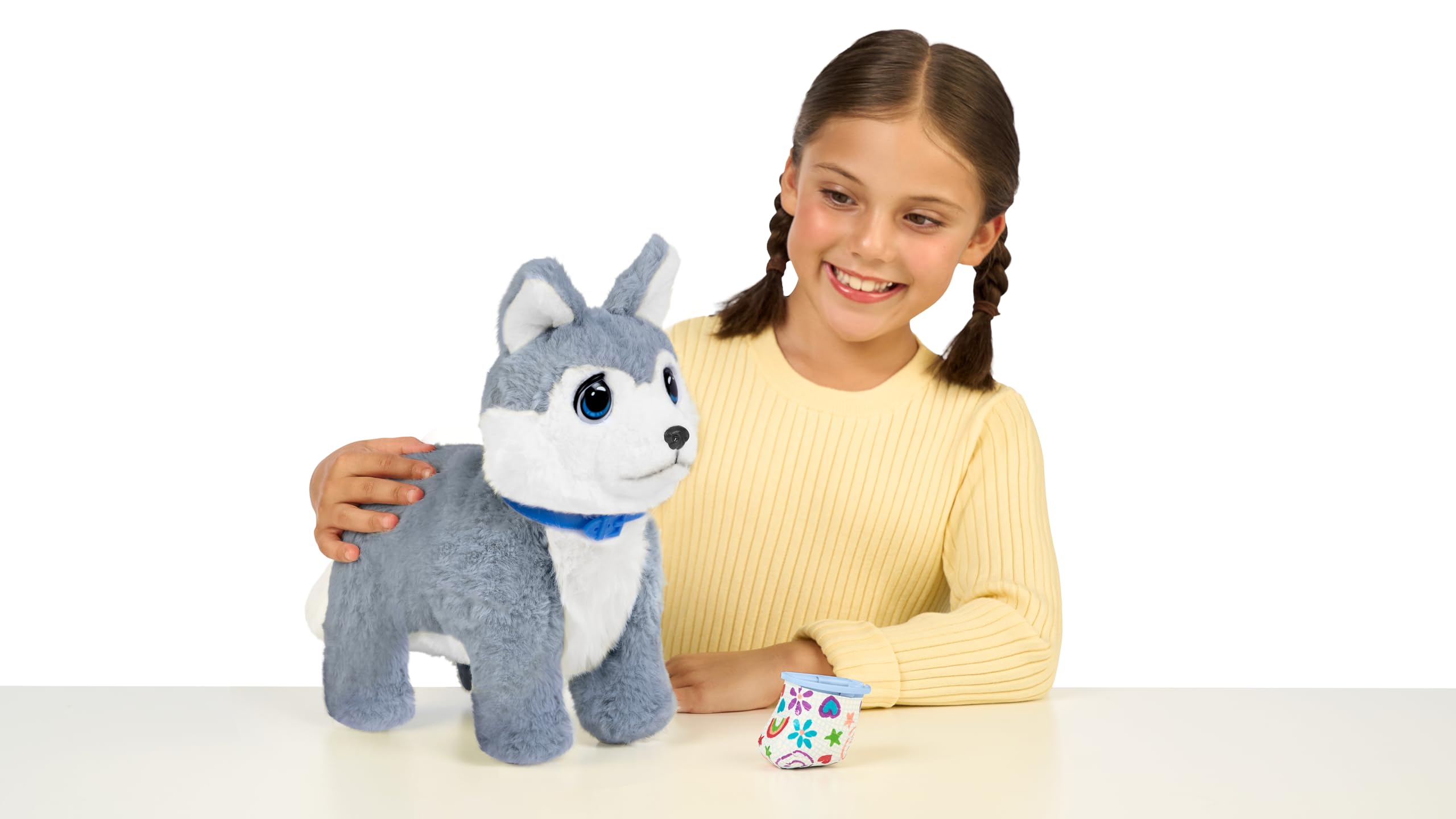Little Live Pets Ouchies Aspen – Exclusivo Cachorro Husky Interactivo con más de 50 Sonidos y reacciones, Incluye Set de Veterinario y Bolsa de Transporte, a Partir de 4 años