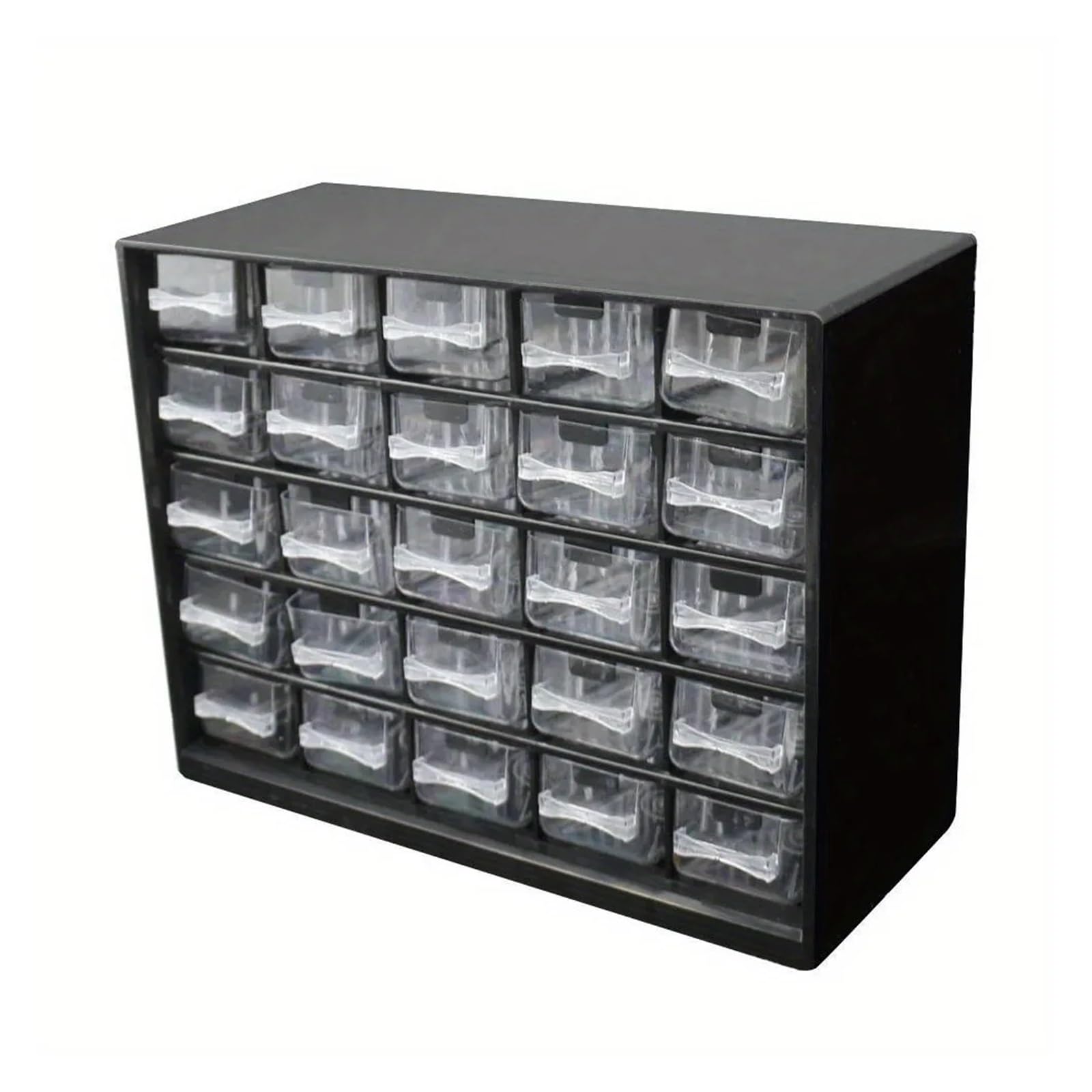 EMHSJSYVB 25 Multi-grid Drawer Parts Box Wall-mounted Screw Classification Component Tool Case Electronic Components Storage ToolBox(Black)