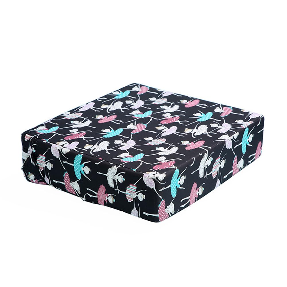 Hiseng Asiento Elevador para Niños Pequeños, Cojines para Sillas Desmontable Lindo, Portatil con Correas de Hebilla Cojines Elevador Silla de Viaje para Bebés, 32x32cm (4PC,Ballet)