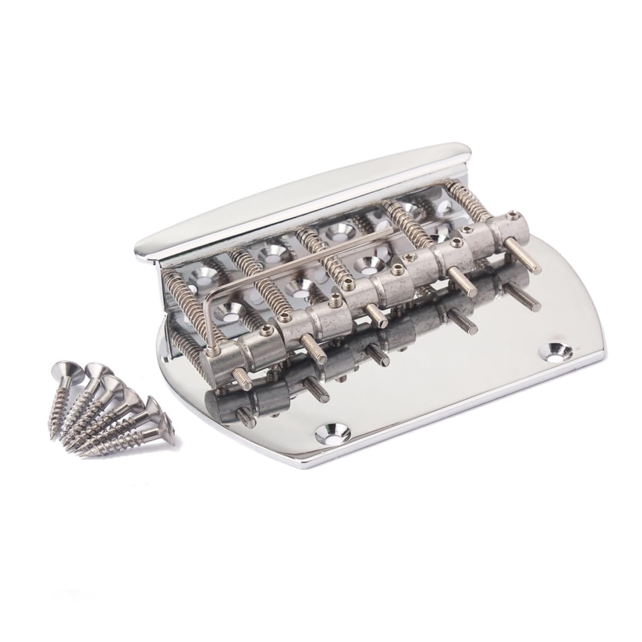 Yardwe Wire Board Semicircle Metal Tremolo Bridge for 5 Strings Electric Guitars Fit for Ga1014