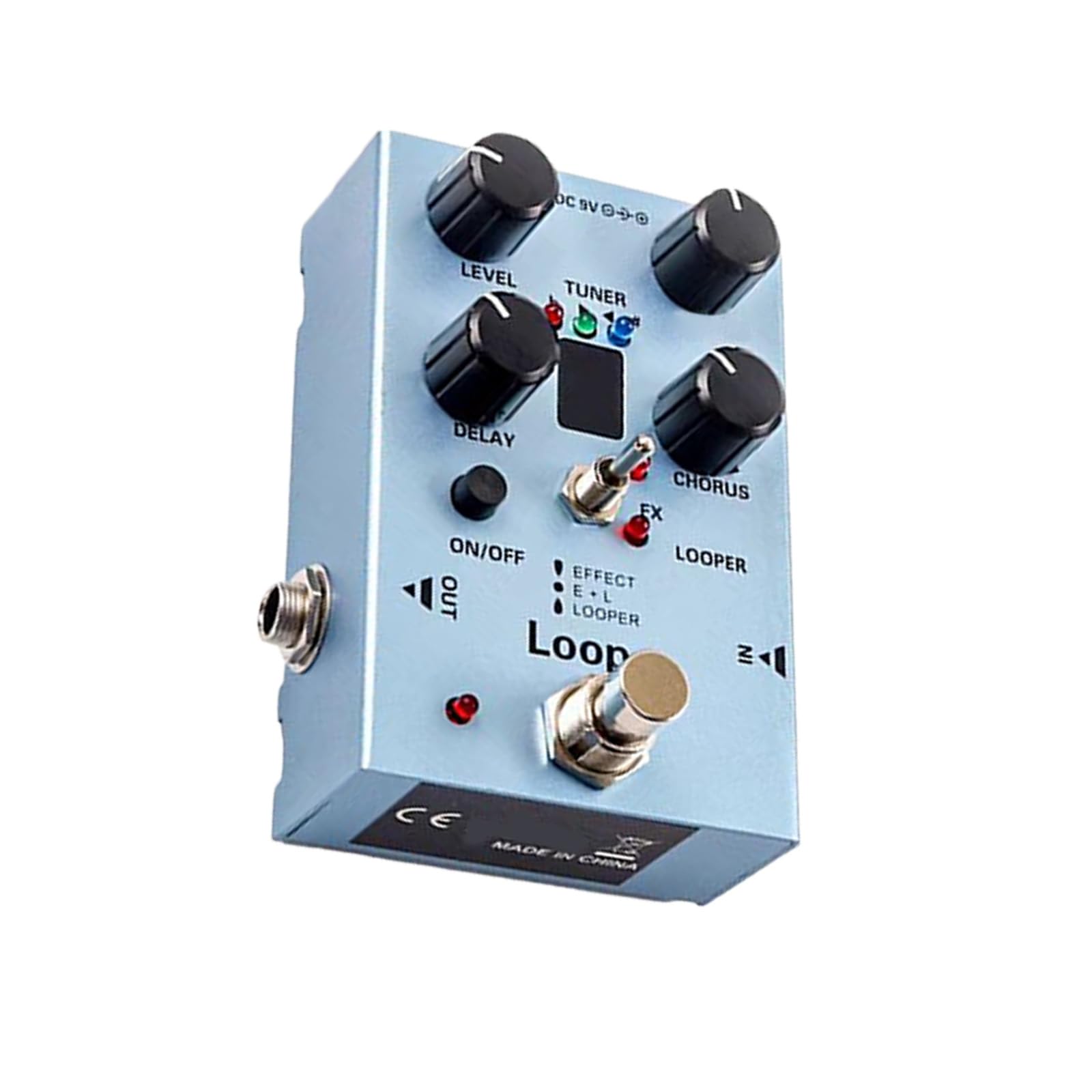 Portatile Multi Effetti Chitarra Pedale Board con Looper Ritardo Cori Riverberi e Accordatore Chitarra Elettrica Effetto Pedale Ritardo Cori Volumi Manopola