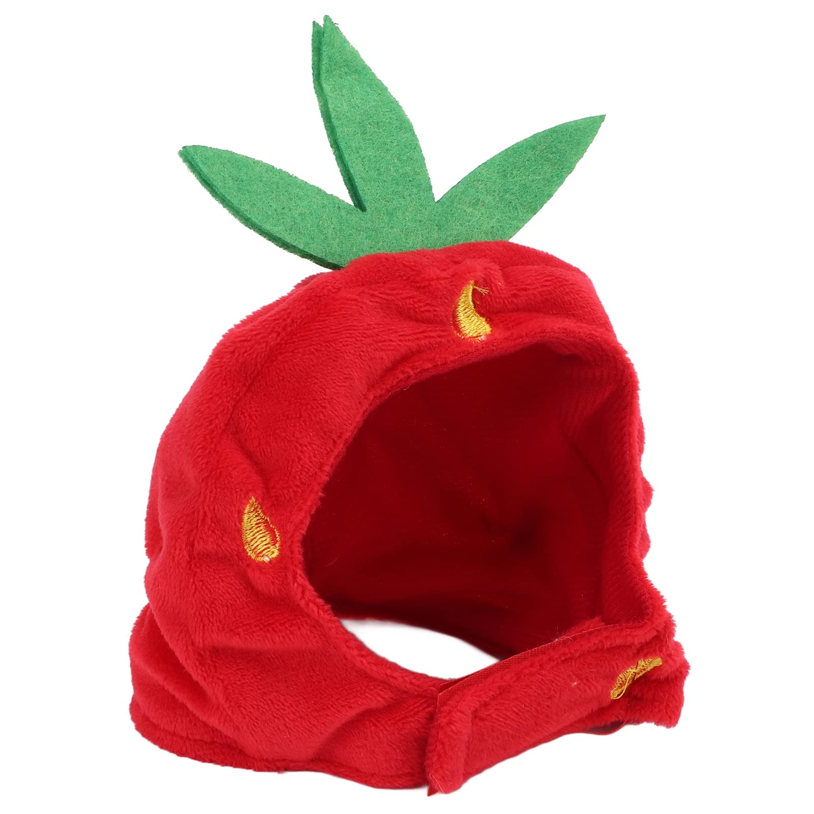 Strawberry Shape Puppy Hat, Versatile Usage, Stable and Adjustable, Excellent Present Idea, Adorable Appearance, Made of Soft and Short Plush Material, Neck Girth Range 30-35cm,
