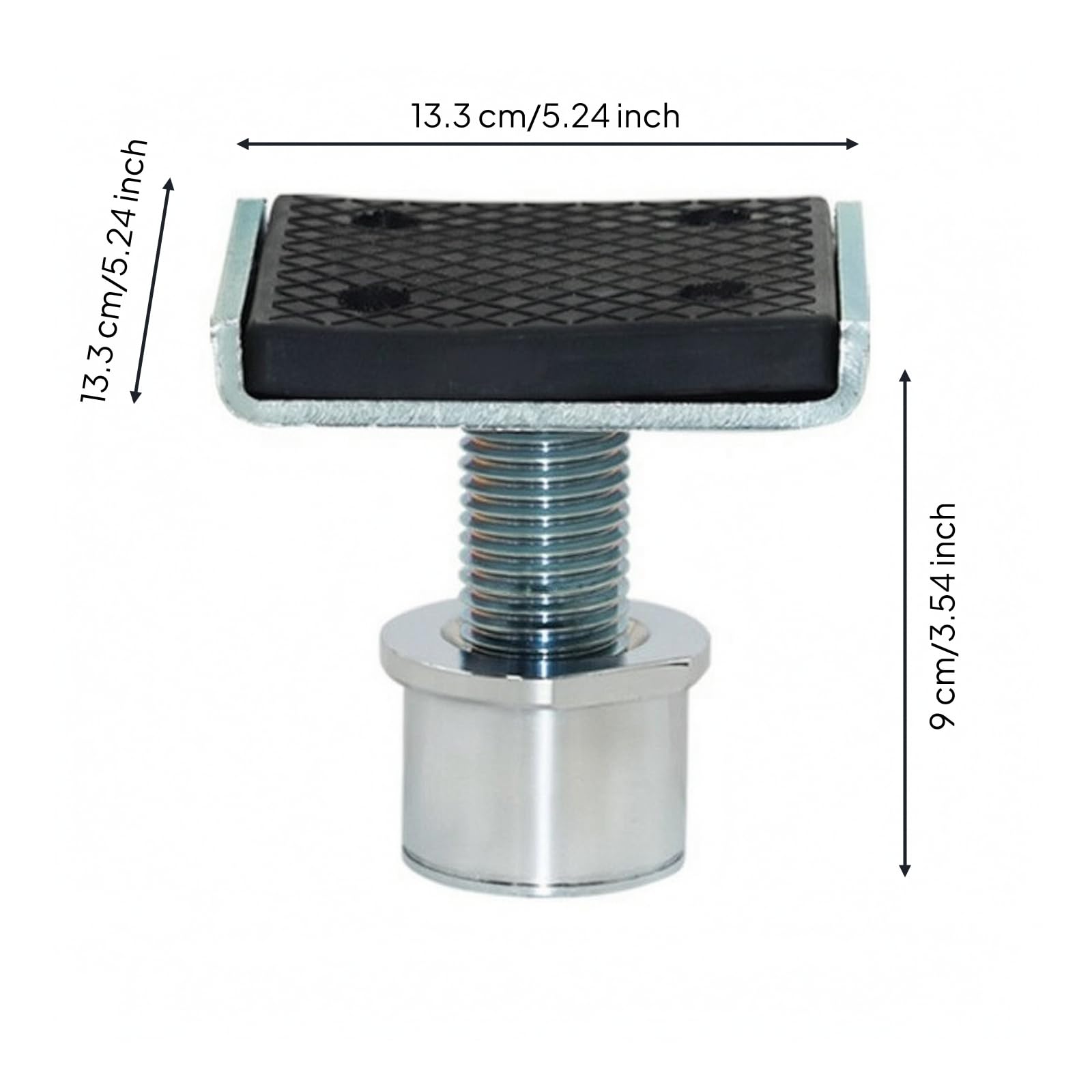 Almohadilla Elevación para Coche con Superficie Goma Texturizada y Varilla da Acero Ajustable para Soporte Chasis en Talleres y Domésticos, 60MM