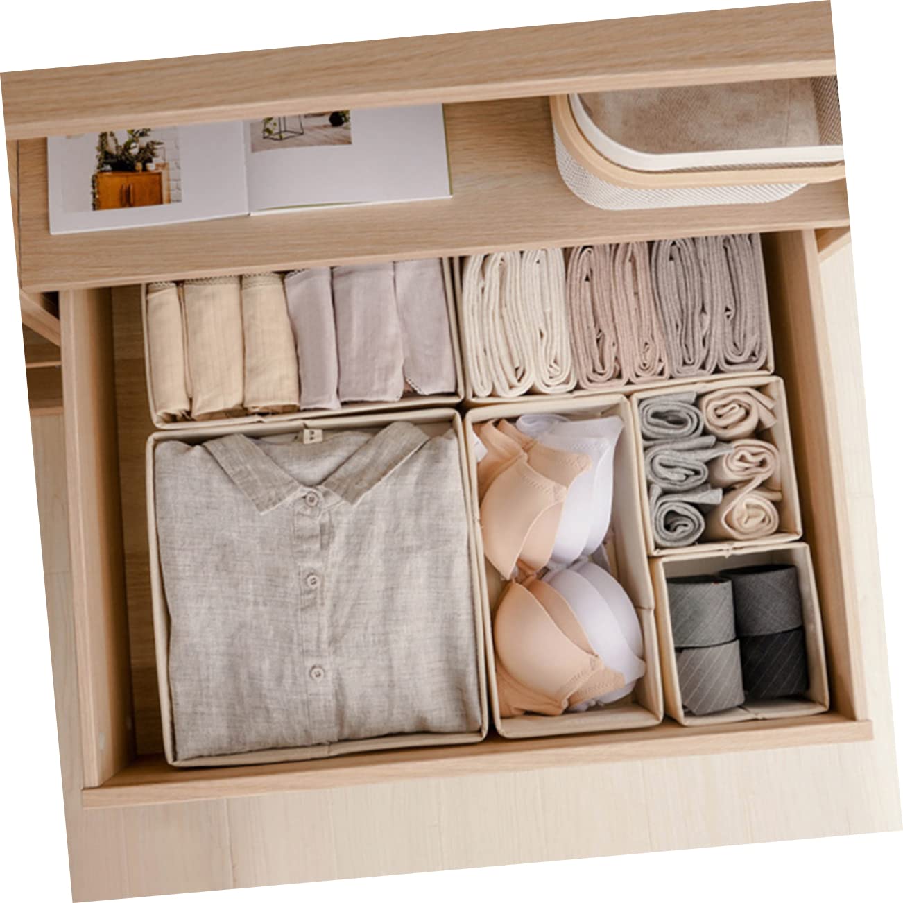 Ciieeo 3piezas Organizador Para Ropa Interior Armario Sujetadores Calcetines Almacenamiento Diseño Práctico