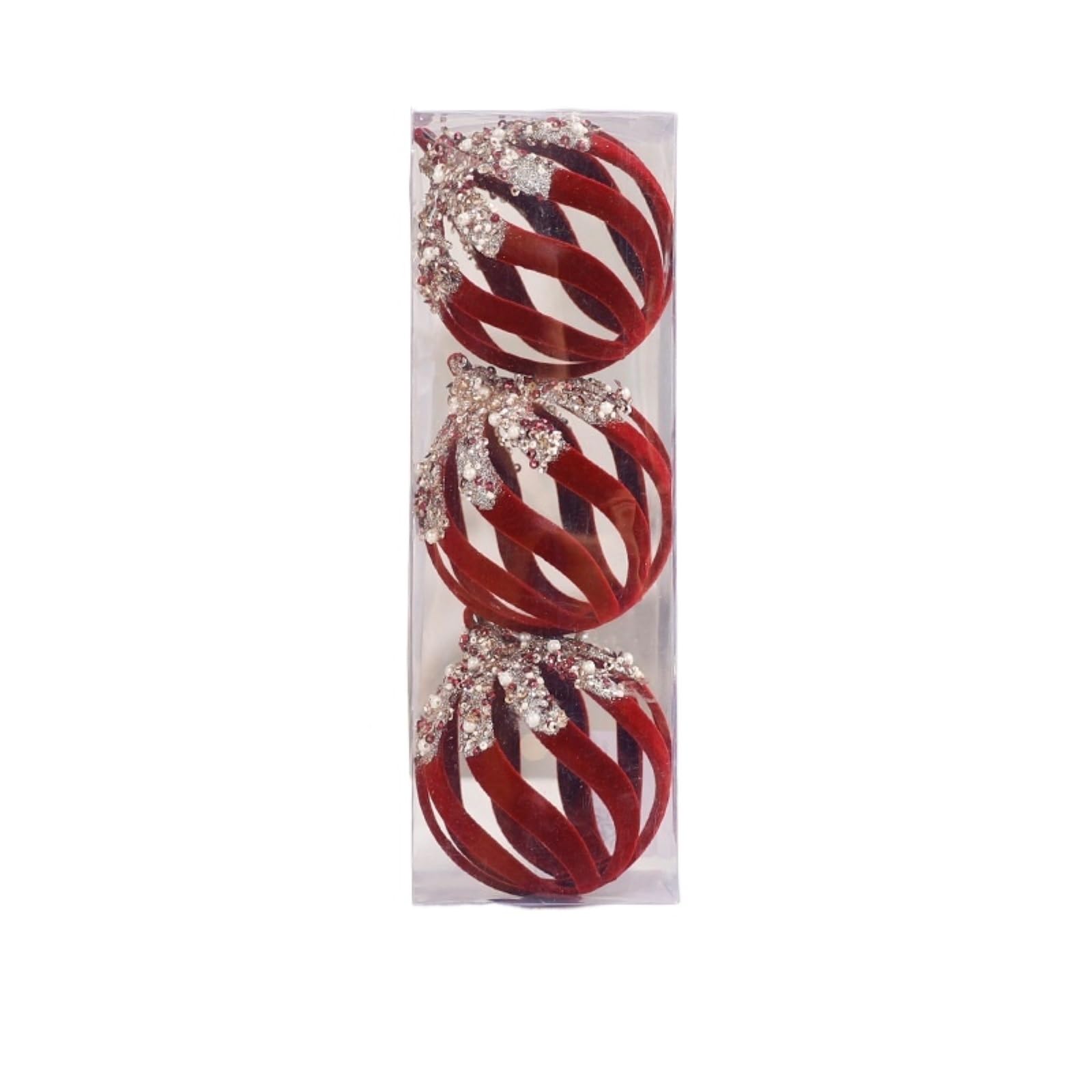 Boules de Noël incassables floquées : la solution déco intérieure rouge
