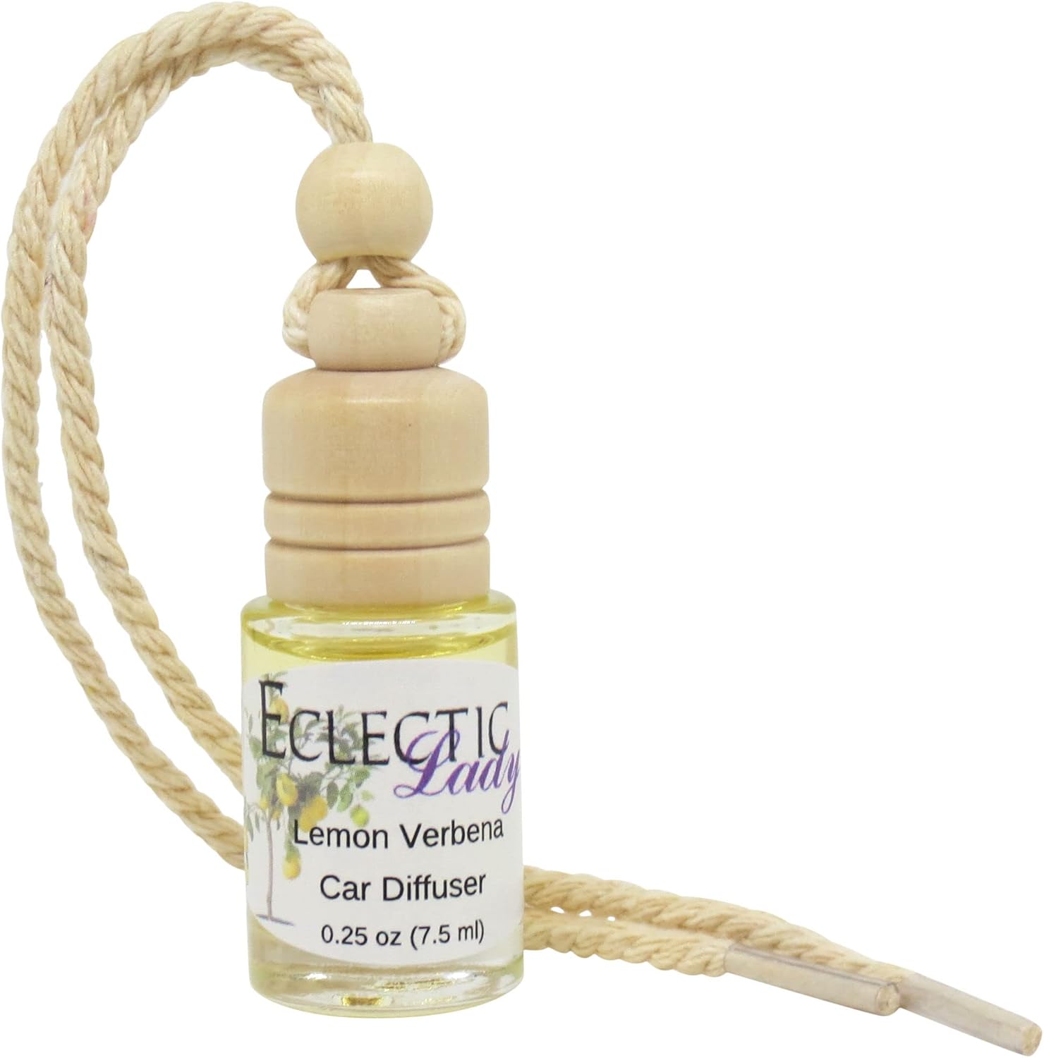 Lemon Verbena Scented Car Diffuser By Eclectic Lady, 7.5 ml, Air Freshener, Aromatherapy Diffuser, Premium Grade Fragrance Oil