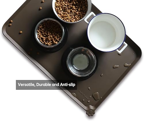 Miniatura 282 de Hoki Found - Bandeja de silicona para comida de mascotas , tapete mantel individual antideslizante para mascotas, tapete impermeable de alimentación