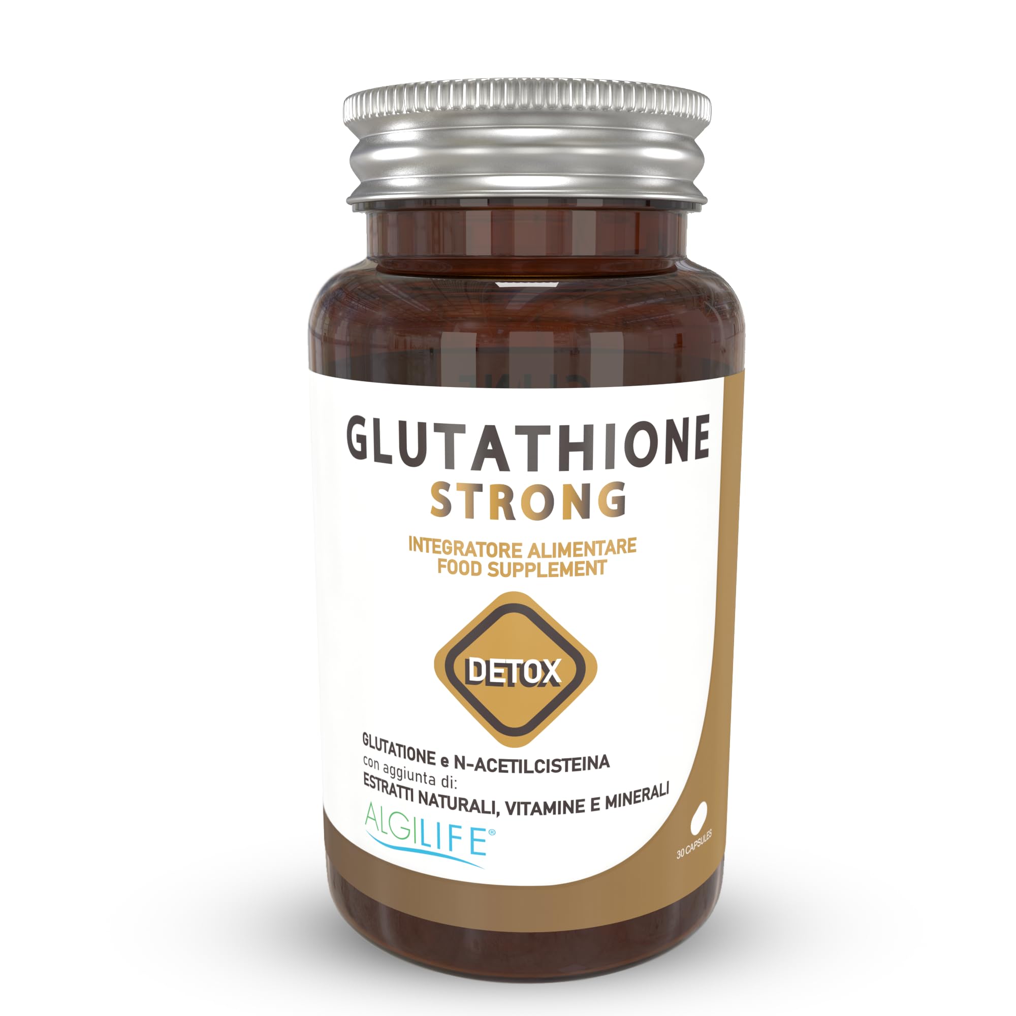 Glutatione Forte con NAC N-Acetil-Cisteina, Acido Alfalipoico, Cardo Mariano, Vitamina C, E, B2 e Minerali. Glutatione Ridotto per una Pelle Giovane. Glutathione con N Acetilcisteina (30 compresse)