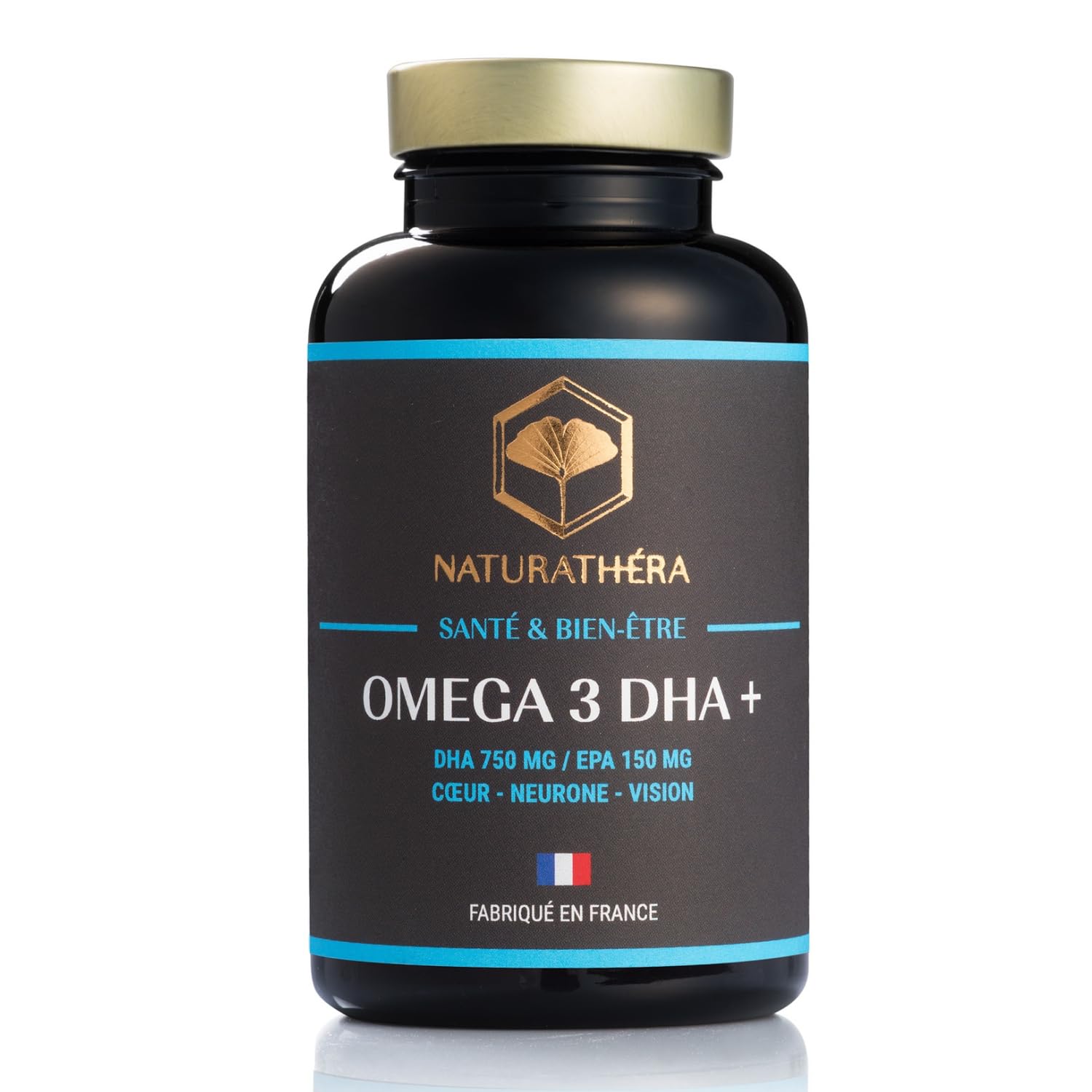 OMÉGAS 3 DHA + - Dosage Fort - O3 & Pureté - Sans Odeur - Anti-inflammatoire - Complément Alimentaire Cerveau Coeur Vision - 150 Gélules - Fabriqué en France - Sans Additif Allergène OGM