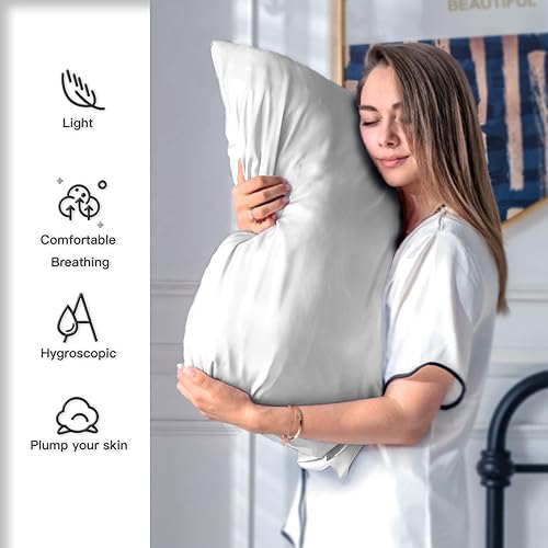 Miniatura 46 de Funda de almohada de seda para cabello y piel, suave, transpirable y resistente, fundas de almohada de seda de morera natural de ambos lados