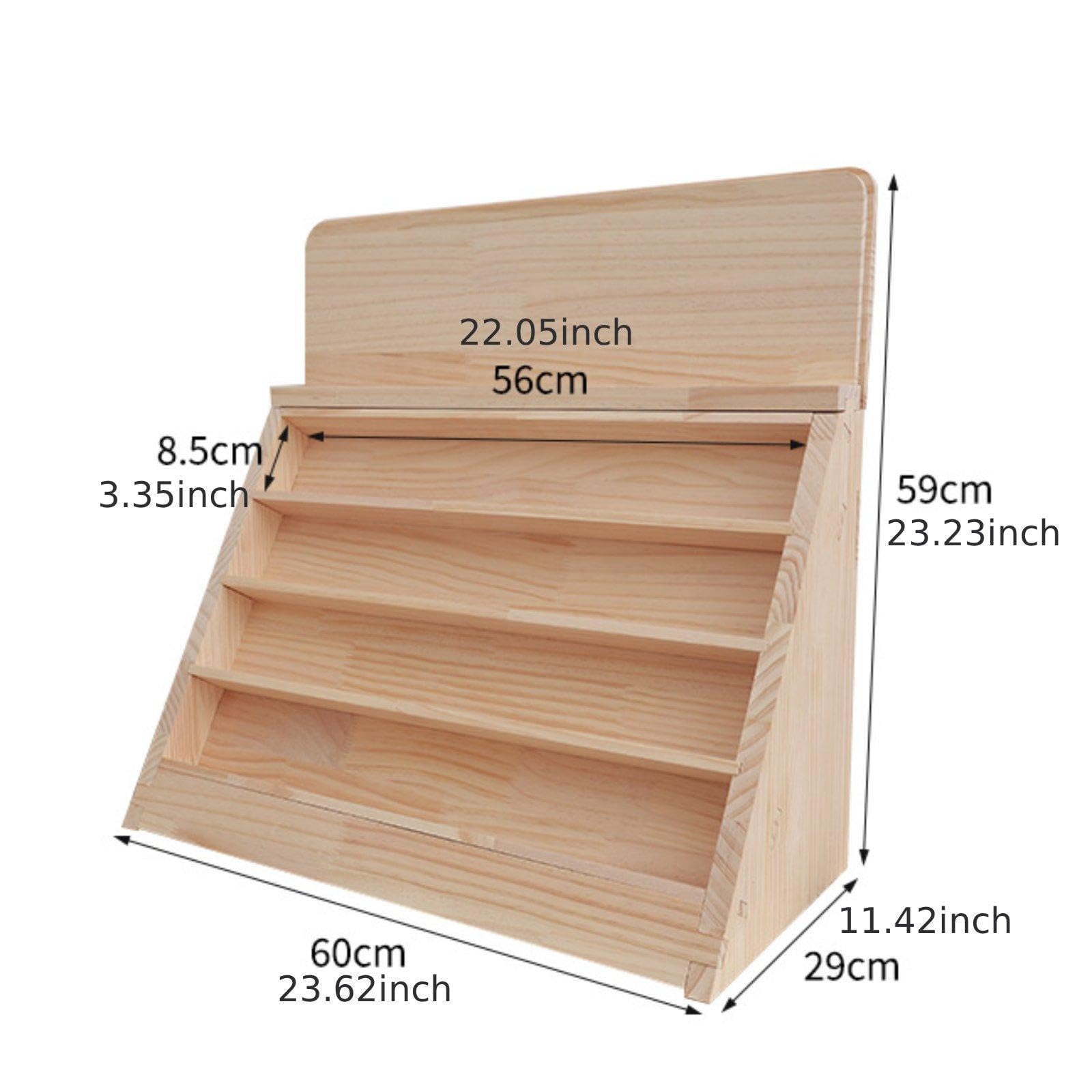Espositore in Legno per Carte, scaffale Porta Carte, ripiano espositivo per sottobicchieri, Adesivi, Carte Sportive,