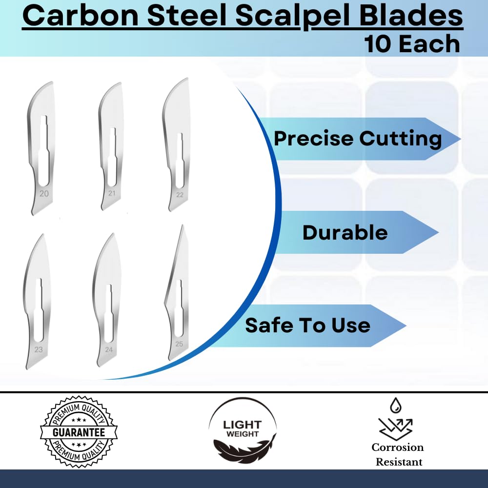 Stainless Steel Saw Blade 60 Surgical Sterile Scalpel Blades #20-25 ...