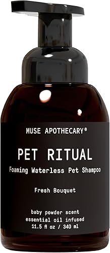 Muse Apothecary Pet Ritual - Champú espumoso sin agua para perros, champú sin agua para perros, champú para perros sin enjuague, champú para perros