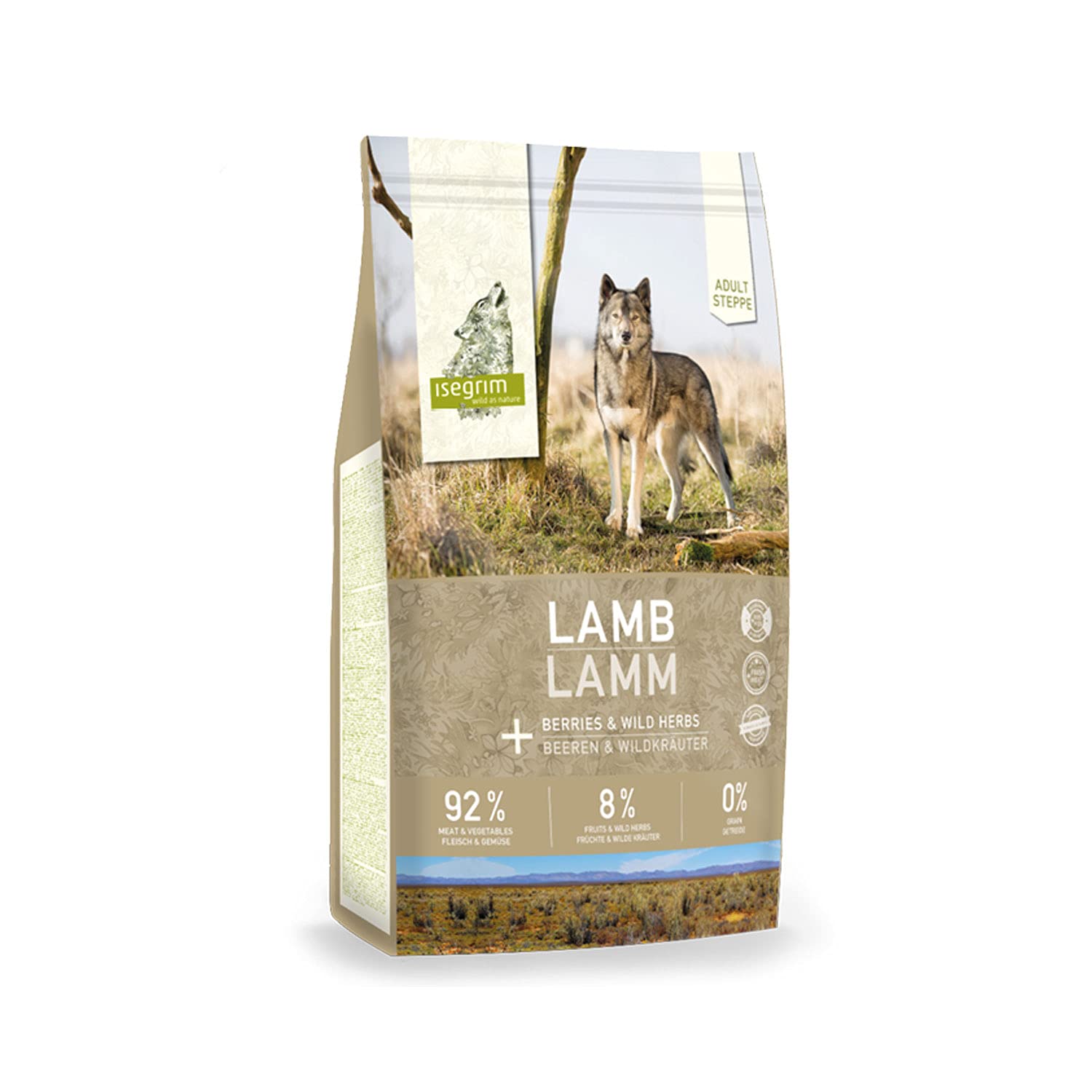 ISEGRIM Saco Perro Adulto Cordero + Bayas y Hierbas Silvestres, 12 kg, Perro