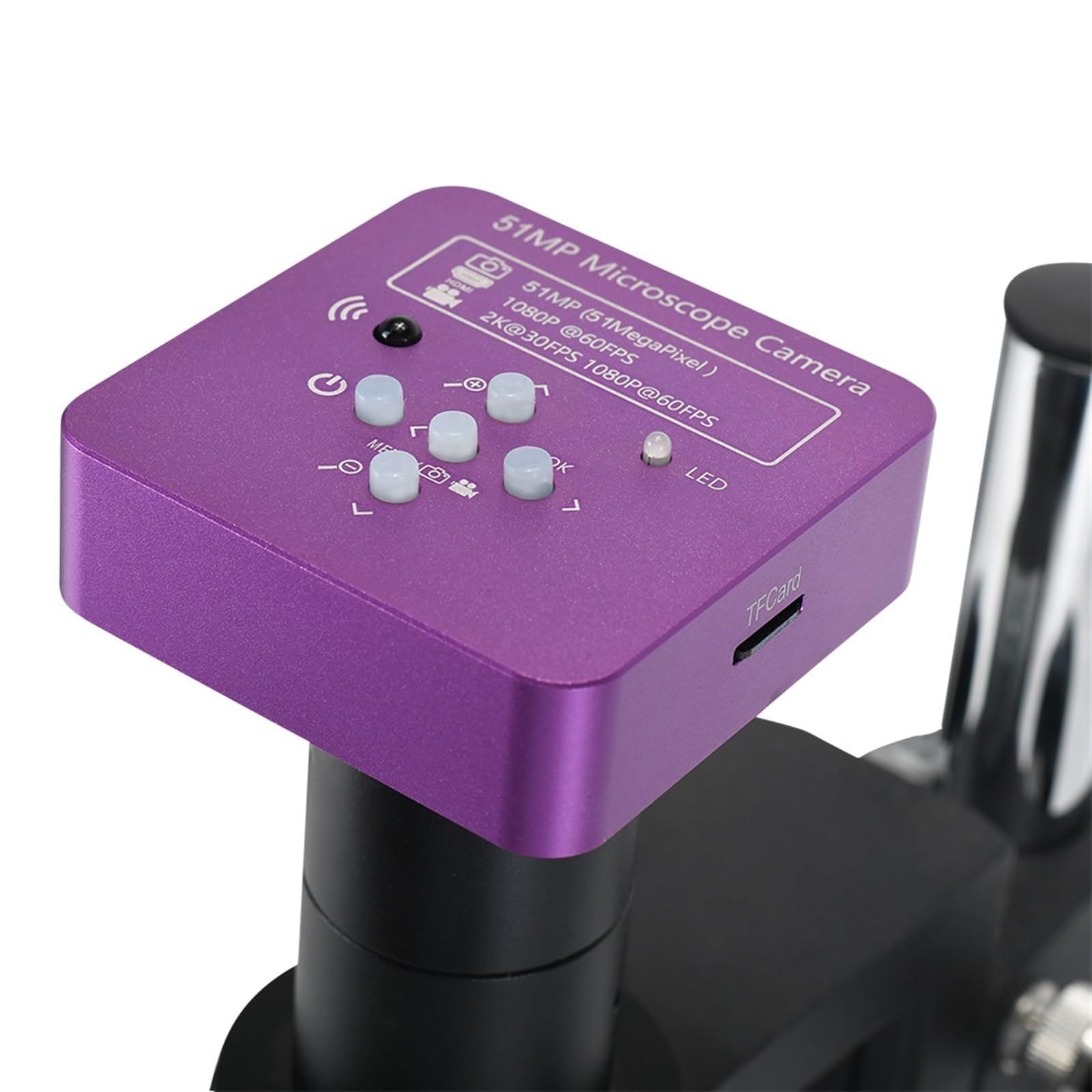 Microscopio Digitale Elettronico Industriale da 51 MP 2K 1080P con Obiettivo C-Mount 180X, Luce LED, Hdmi E USB per Riparazione E Saldatura di Telefoni.,Full Kit