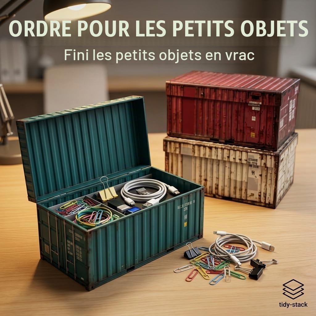MIJOMA Lot de 10 boîtes cadeaux et boîtes de rangement robustes au design de conteneurs de bateau - Boîtes de rangement de style industriel