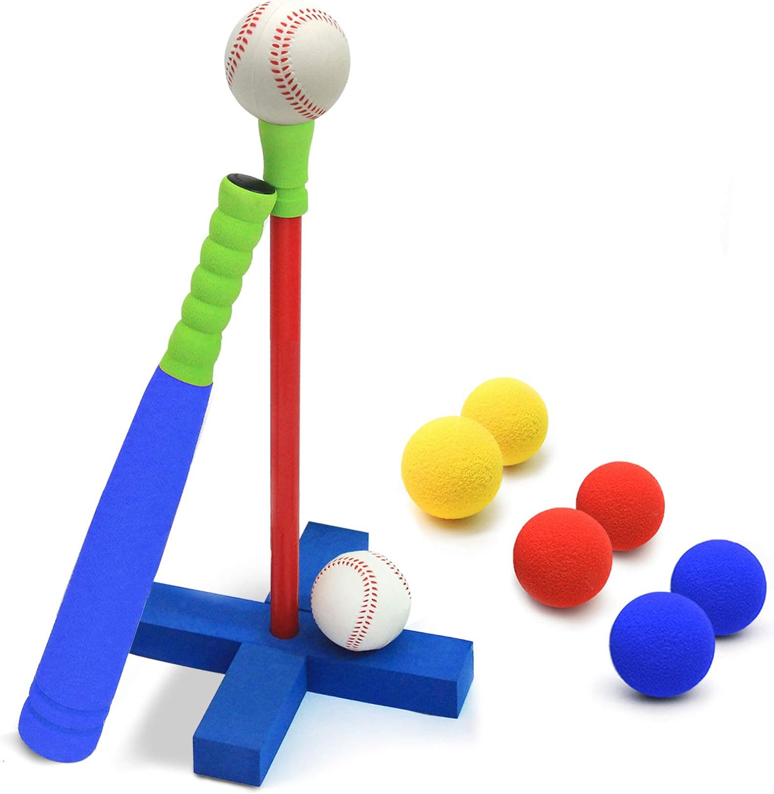 CeleMoon 16-inch Kids Baseball T-Ball Set Toy, 8 Balls + Carry Bag, Ages 3+