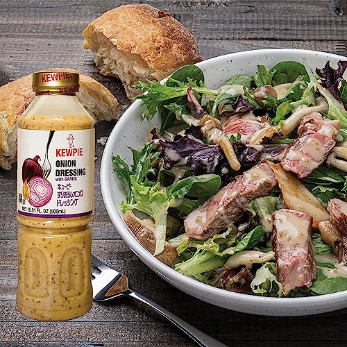 Image of [KEWPIE] Onion Dressing with Garlic | Bold and Distinctive Flavors, Versatile, Addictive Taste | Trusted Brand for Home and Professional Chefs (16.9OZ x 12 Bottles) Value Pack