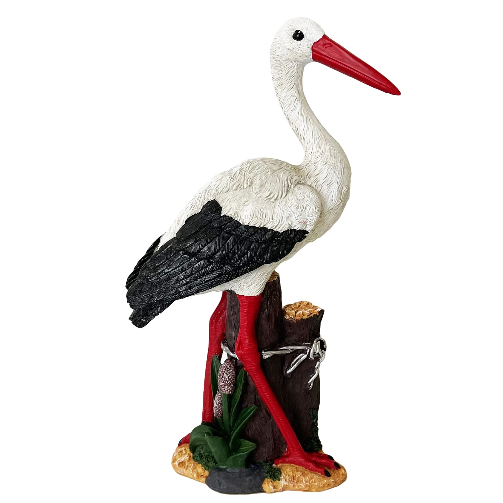 Garten Figur Simulierter Kranich mit Roter Krone Kunstharz Handwerk Sammler Tierfiguren Deko für Draußen Garten Miniaturen Skulpturen & Statuen Schmuckstück
