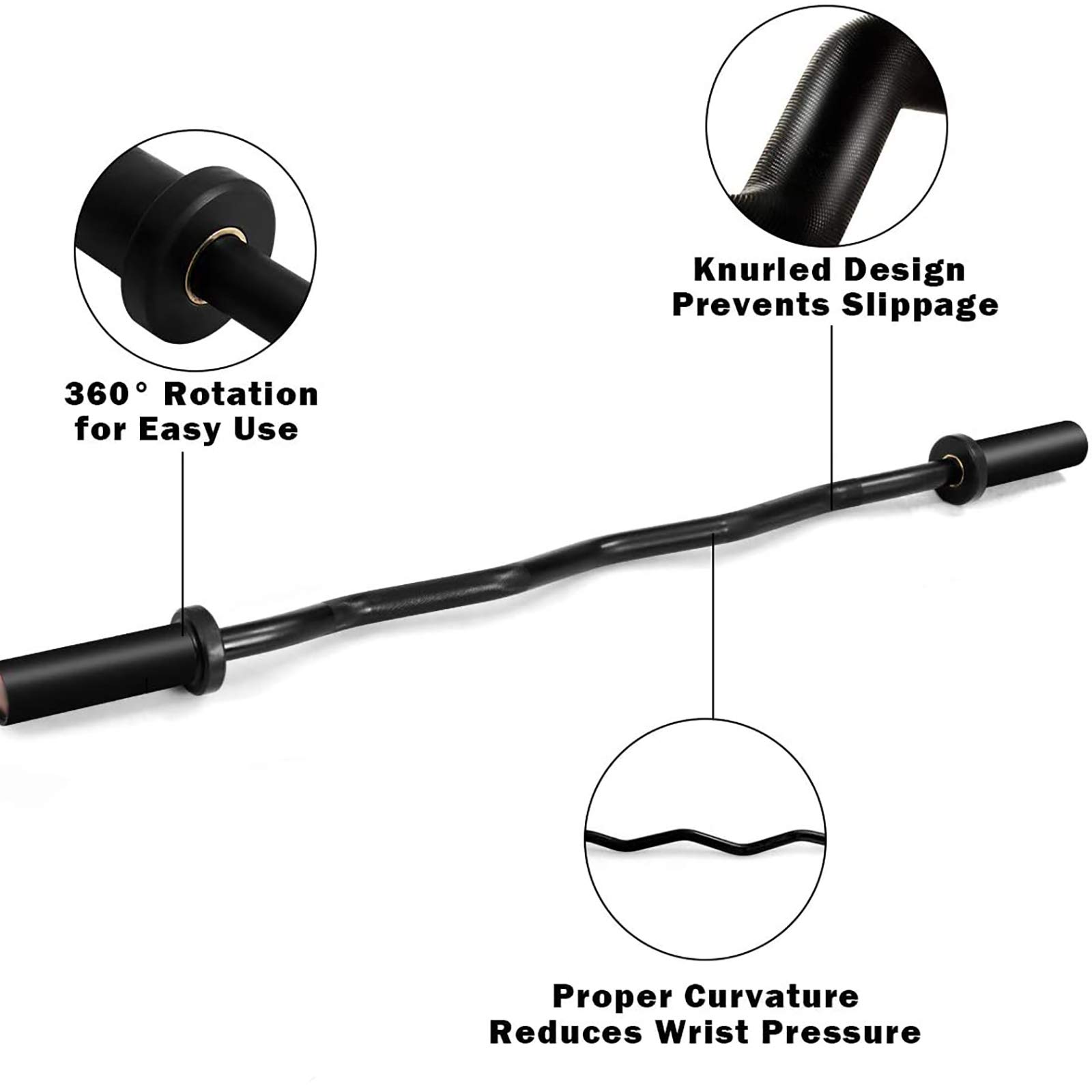 Amazon | KEFALO 120cm バーベルシャフト EZ W バー オリンピックバ