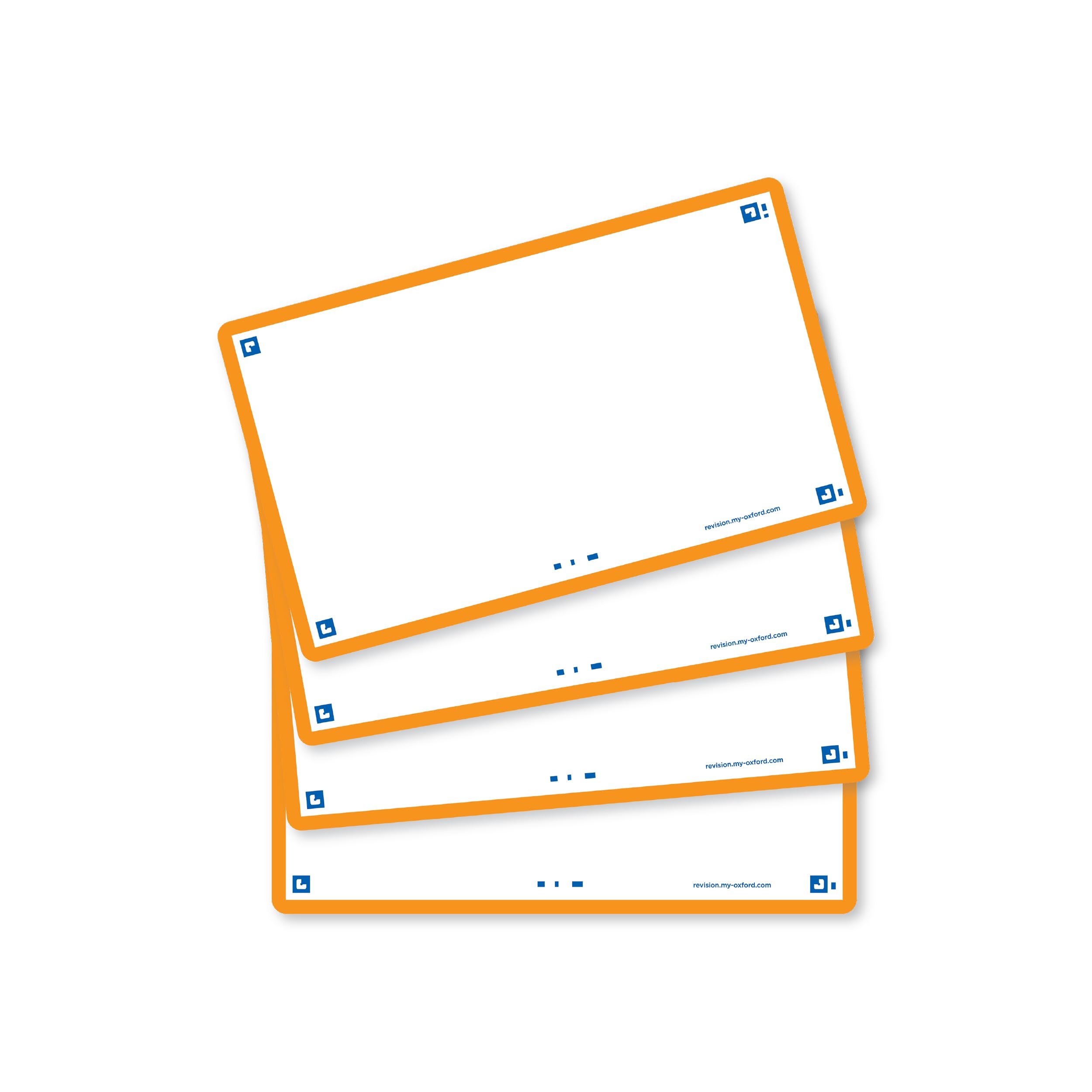 Oxford Flash Cards, Blank with Orange Frame, 7.5 x 12.5 cm, Pack of 80
