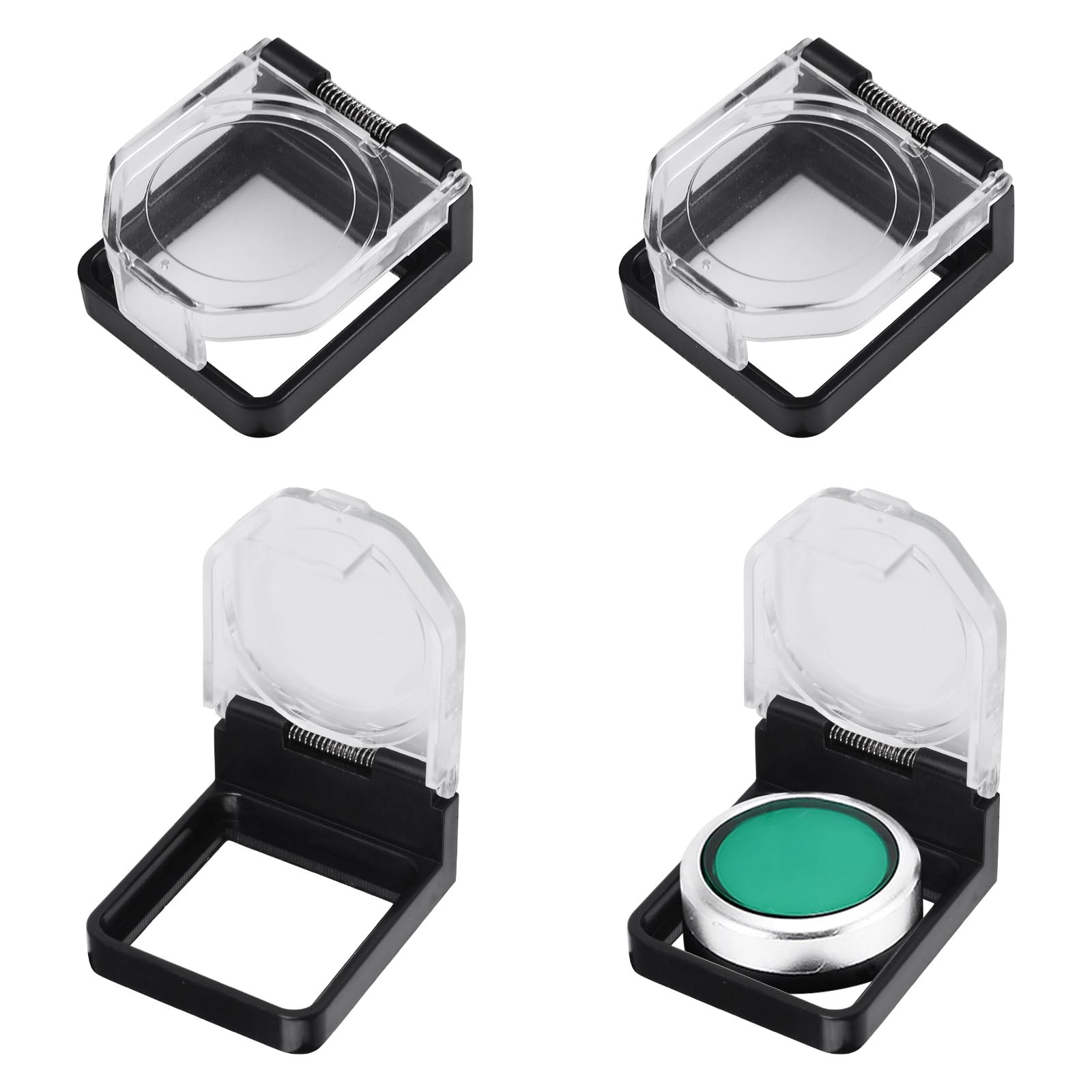 UFURMATE Button Switch Cover Guard 4Pcs Clear Plastic Push Button Switch Protectors Dustproof Emergency Stop Knob Switch Cover Guard for 22mm Power Push Button (Square Hole, Transparent)