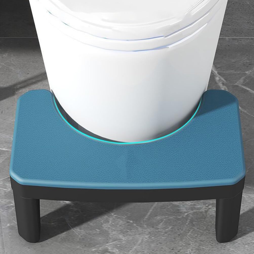 Toilettenhocker für Erwachsene, Badezimmer Fußhocker aus Pp, Blau
