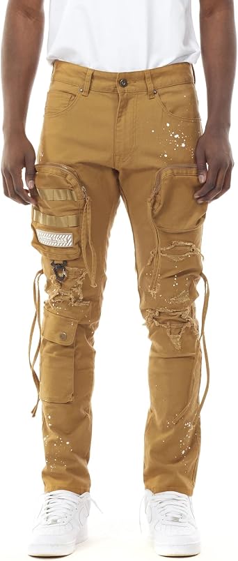 Wheat Multi Cargo Fashion Twill Pants 