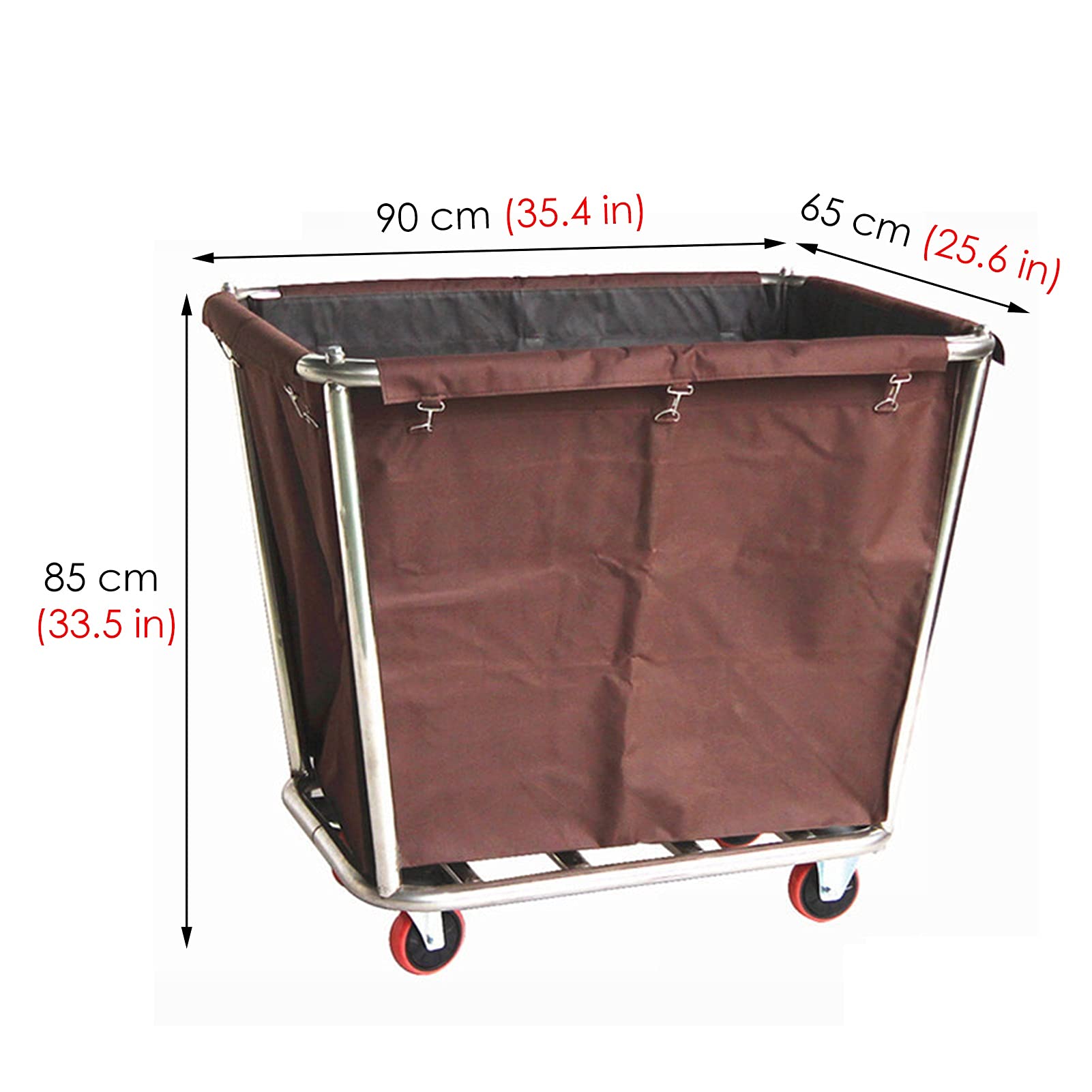Carrello Portabiancheria Extra Large Con Telaio In Acciaio, Raccoglitore Di