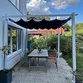 PURPLE LEAF 10' x 12' Outdoor Retractable Pergola Heavy-Duty Aluminum White Pergola with Sun Shade Canopy Patio Modern Shelter for Garden Yard Deck Grape Trellis, Grey
