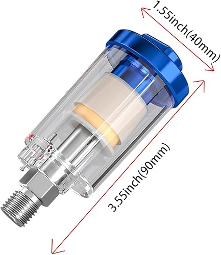 Miniatura 2 de Filtro separador de aceite de agua, filtros rociadores Paniting 1/4" NPT Air Line Compresor Fitting (paquete de 2)