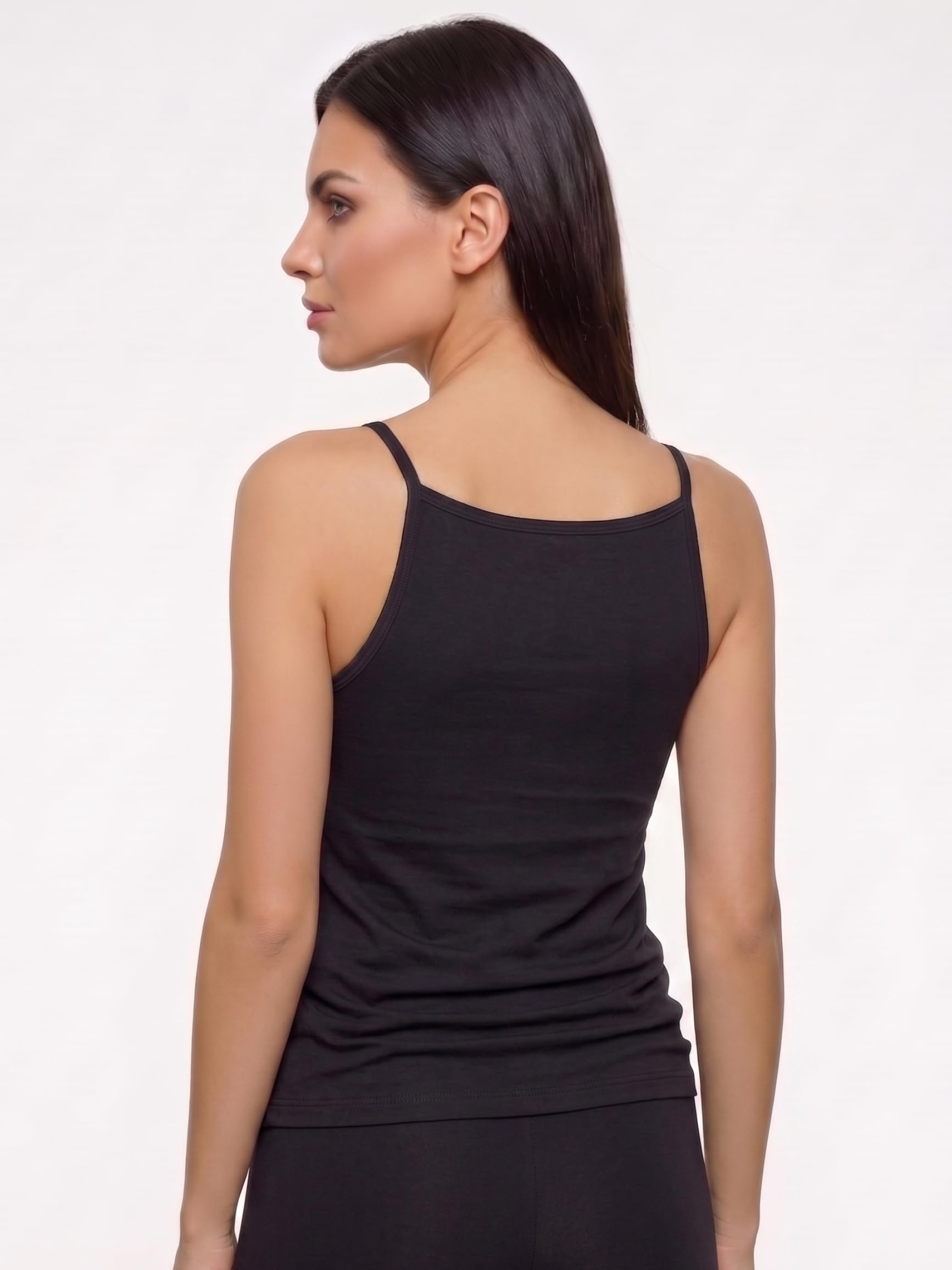 o-day Coconuda - Camiseta de tirantes para mujer de algodón bielástico, hombro ancho y hombro estrecho, camiseta de tirantes ajustada S-XL