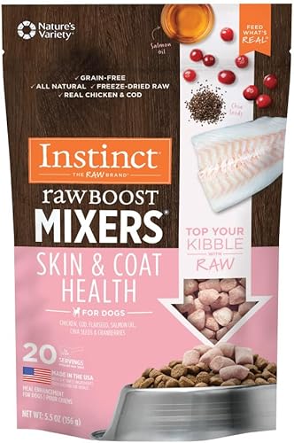 Instinct Raw Boost Mixers - Cubrealimentos crudos liofilizados para perros sin granos con ingredientes funcionales 55 onzas paquete de 1