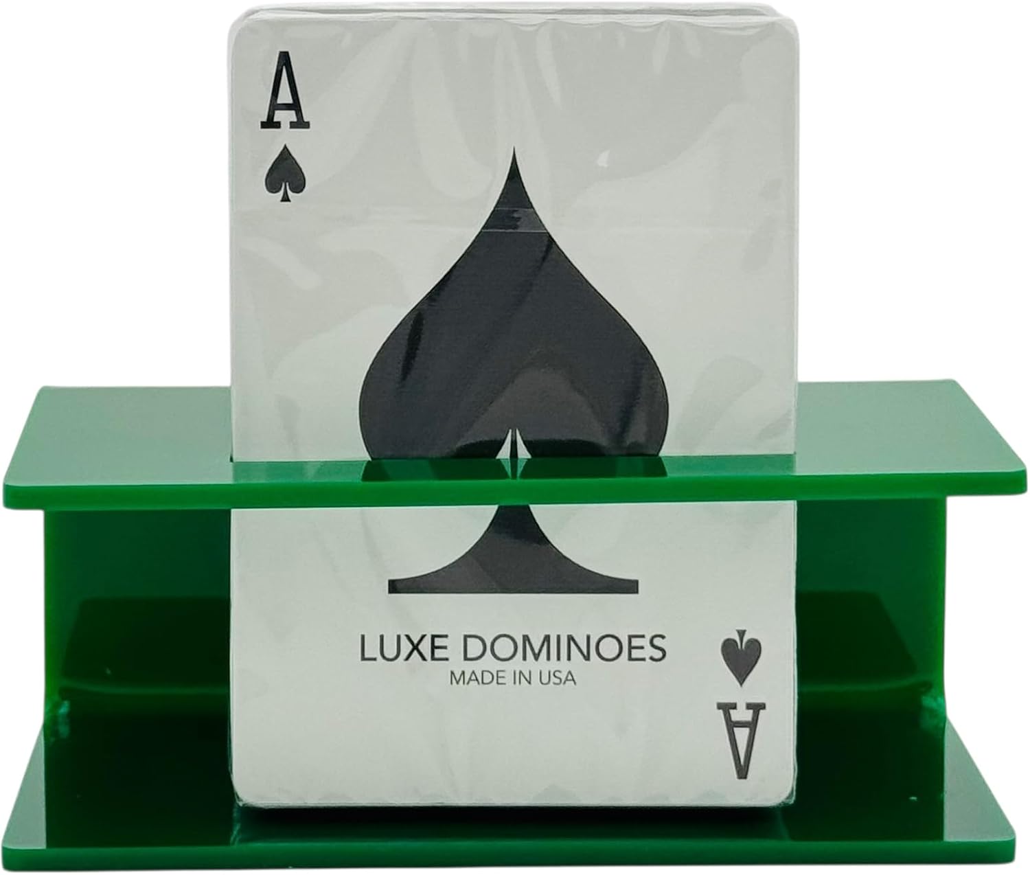 El Caddi Double Card Holder, Acrylic Playing Card Display Stand, Holds 2 Decks, Clear, Made in USA (Clear)