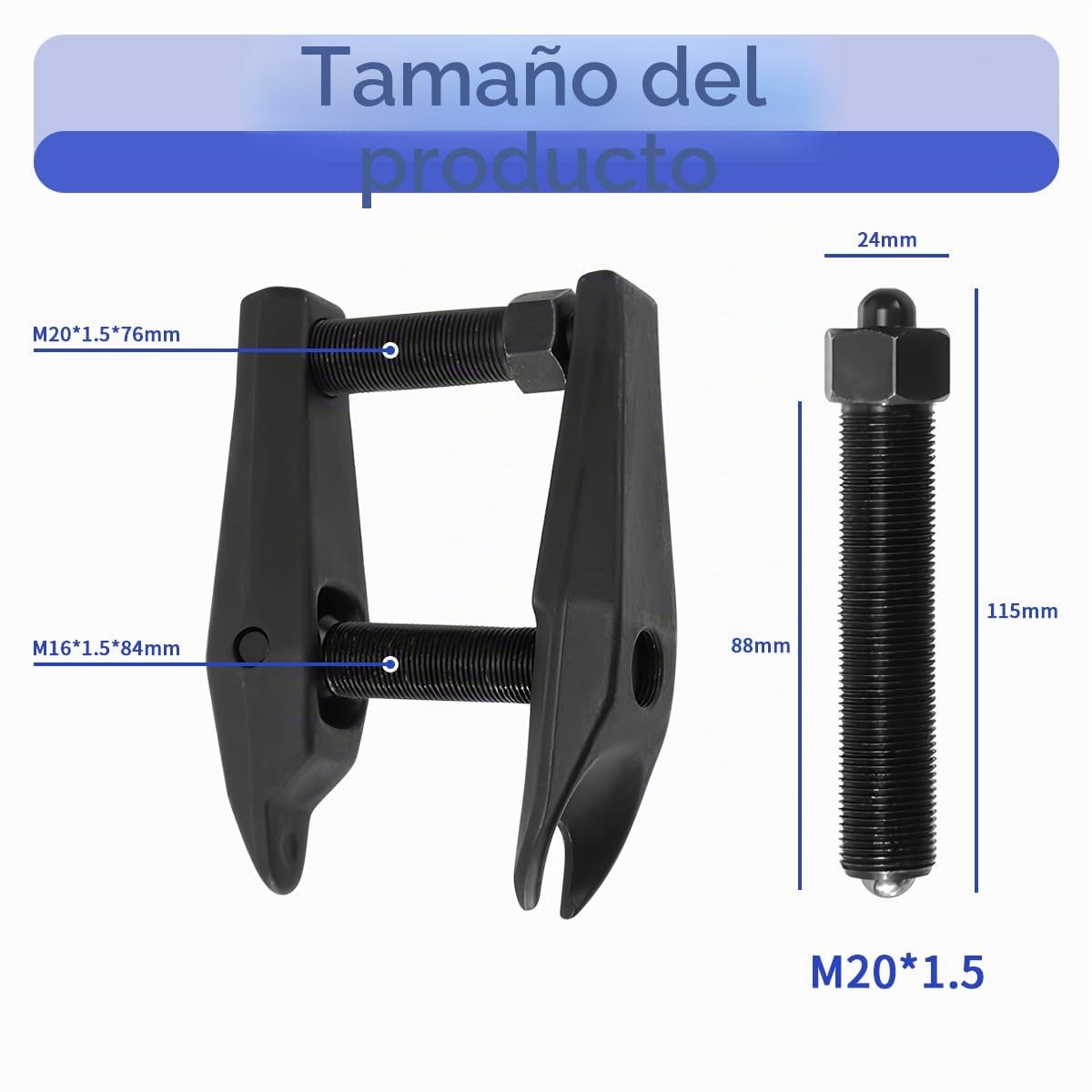JAOGAUS Kit de Separador de Rótula, Extractor de Rótula de Alta Resistencia, Juego Herramienta para Separar Rótulas Dirección, 5 Tamaños de Horquillas (22mm 24mm 27mm 32mm 36mm)