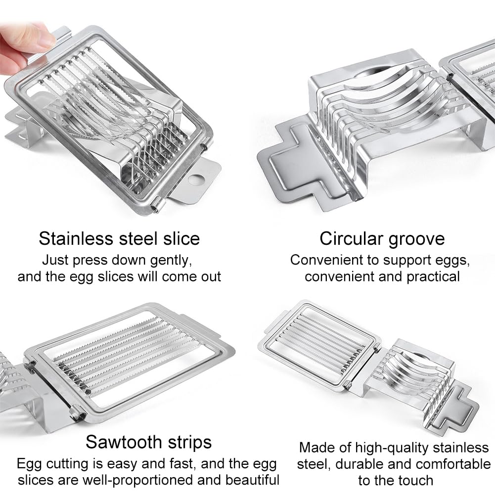 Tagliauova In Acciaio Inox - Affettatrice Per Uova, Frutta E Verdura, Compatto 10.5x7cm - Foto 5