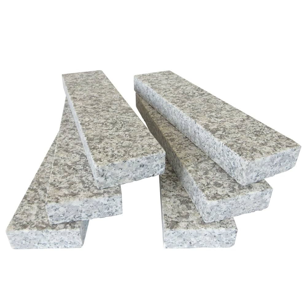 Amazon | コバ石 6本セット 白御影 飛石 庭石 小端 ボーダー 踏