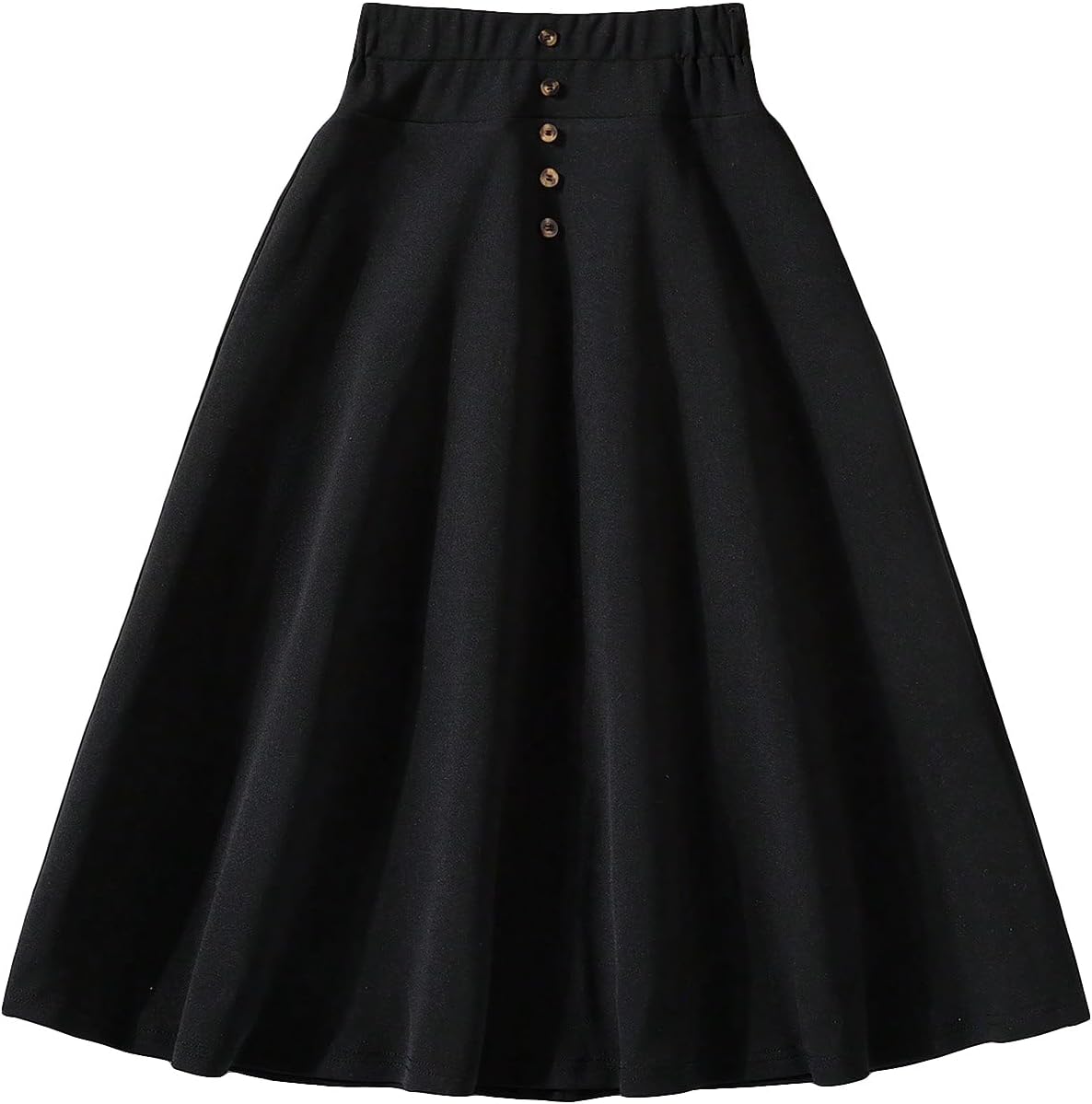 SOLY HUX Girl's High Waisted Midi Skirts Button A Line Flowy Flared Elegant Skirt