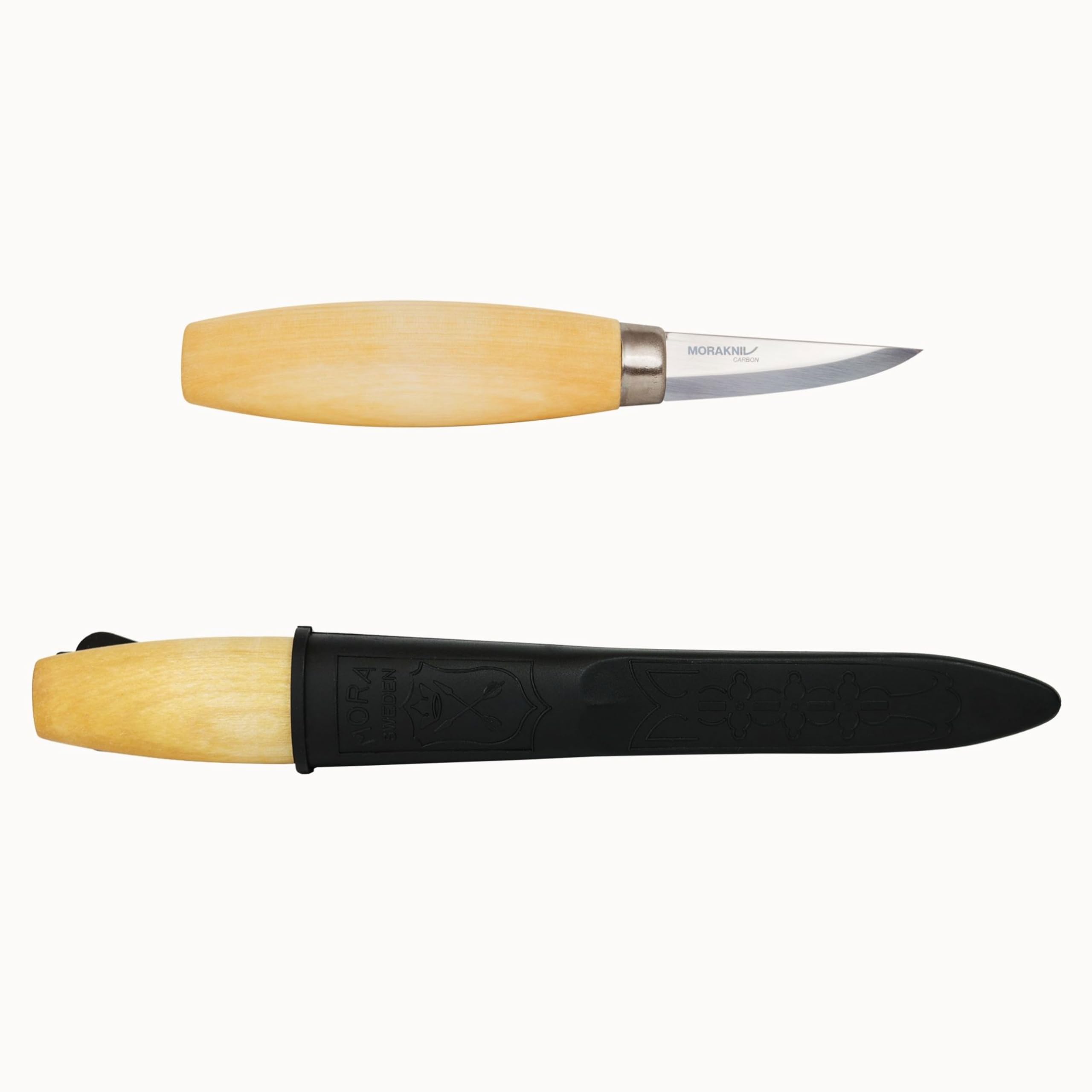 Morakniv – Couteau à Bois 120 (C) – Petit Couteau pour la Sculpture du Bois pour les Travaux Délicats et Précis – Lame en Acier au Carbone Allemand – Fabriqué en Suède