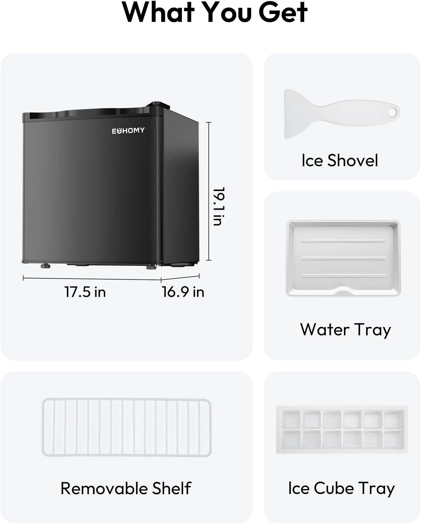 EUHOMY 1.7 Cu.Ft Mini Fridge with Freezer, Reversible Single Door Compact Refrigerator, Adjustable Thermostat, Energy Saving, Mini Fridge for Bedroom, Office, Dorm, Black