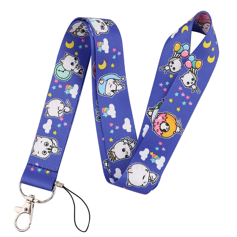 hansum Lanyard Neck Strap, Cartoon Animal Lanyards with Safety Buckle, for ID Badge Holder, Keys, Work Permits, Mobile Phones (Color : Cat 2, Size : 45cm)